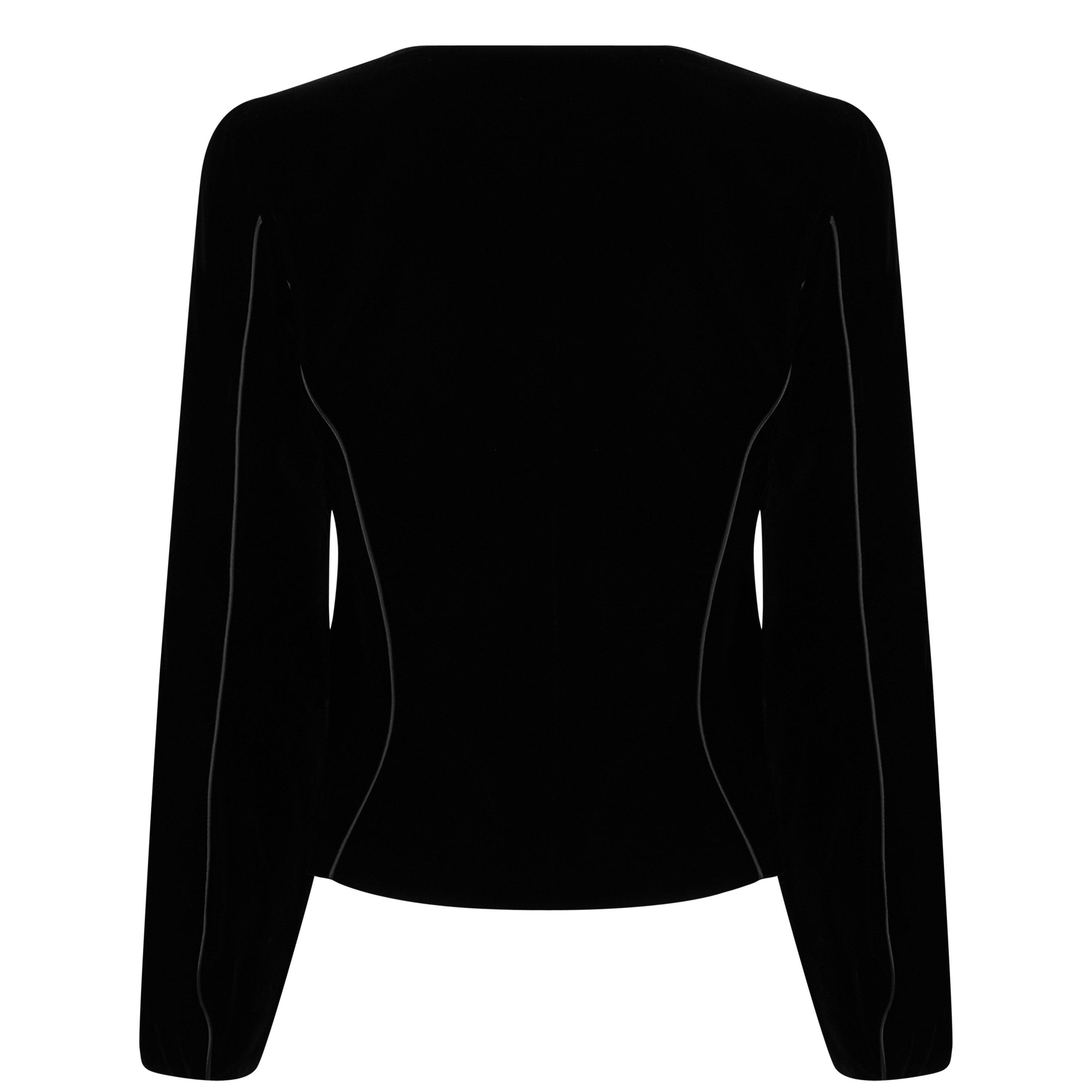 Black - Emporio Armani - Women's V-Neck Zip Blazer - 3