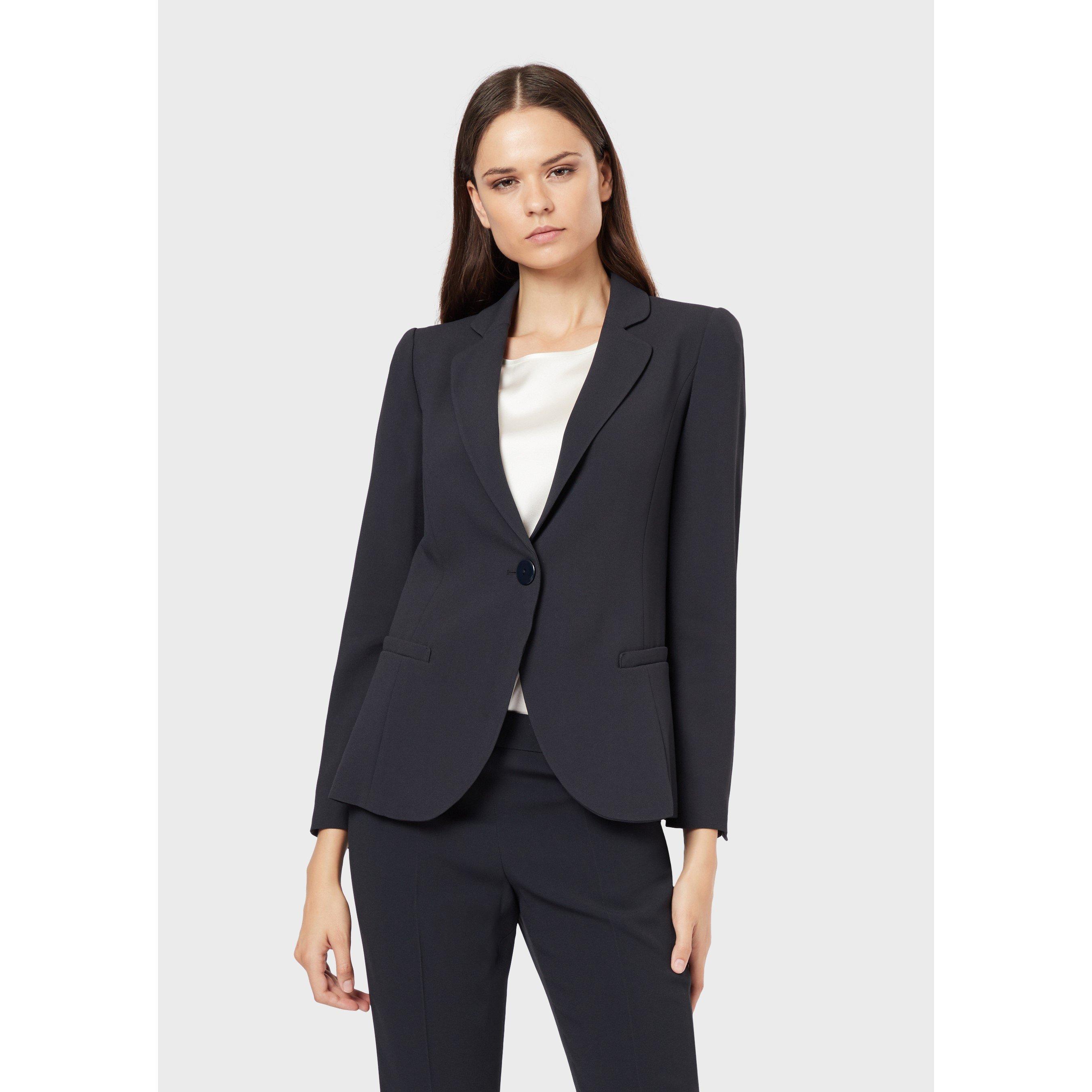 Emporio Armani Women's Tailored Structured Blazer - Navy Blue - 4 (3XS)