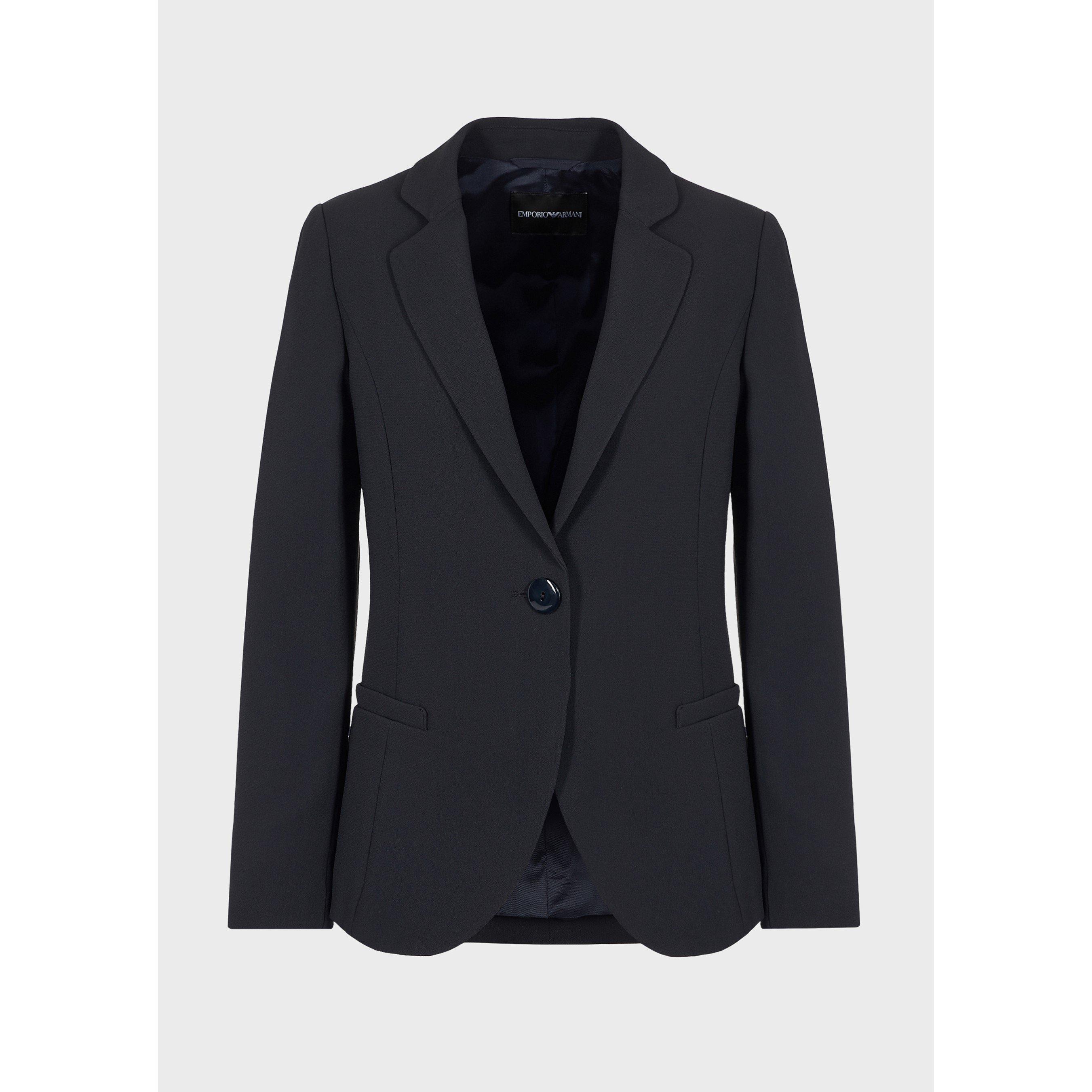 Navy Blue - Emporio Armani - Women's Tailored Structured Blazer - 4