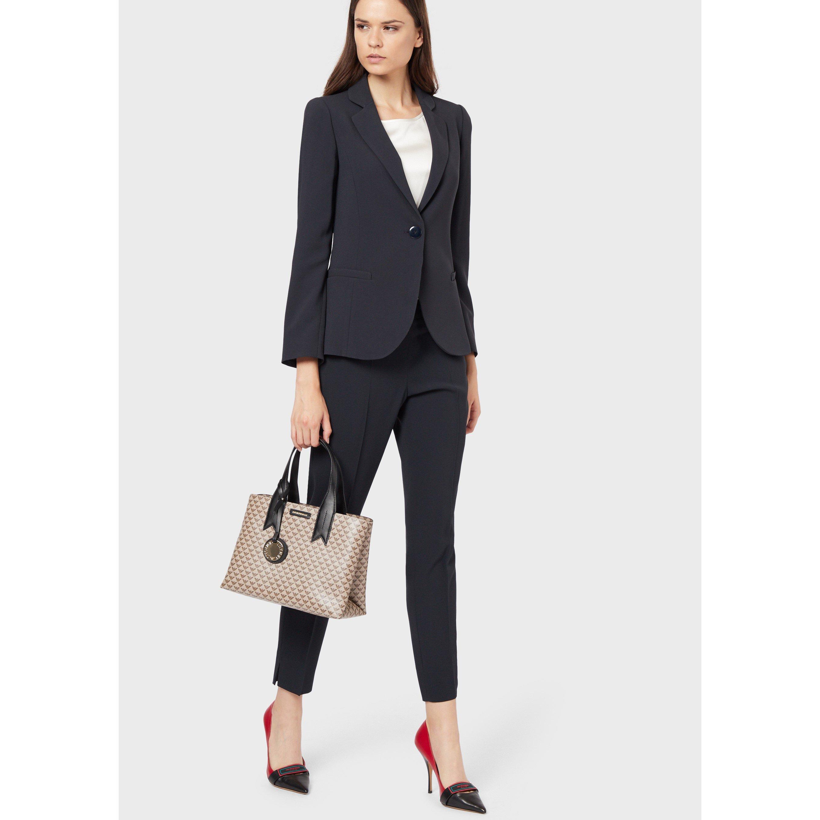 Navy Blue - Emporio Armani - Women's Tailored Structured Blazer - 2