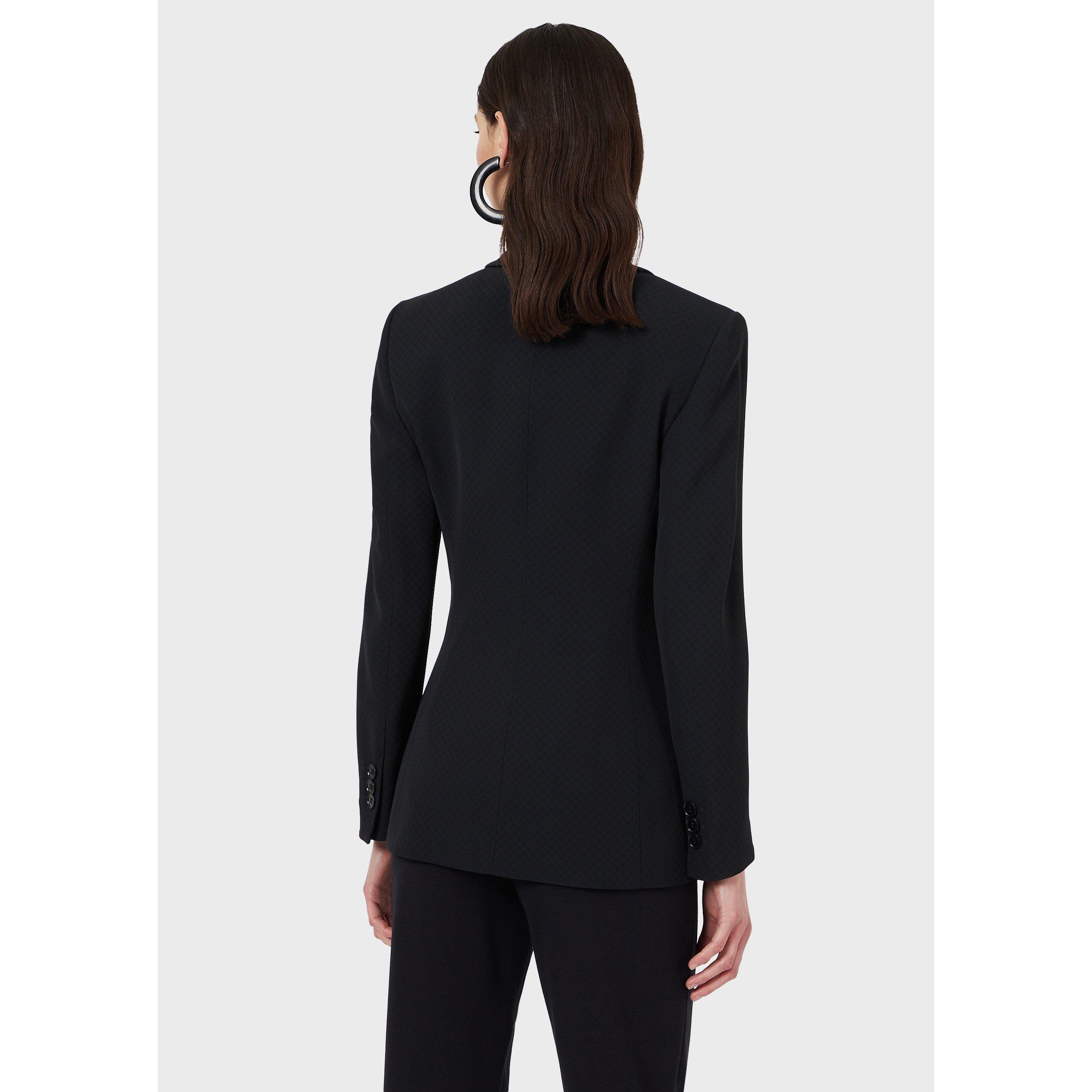 Navy Blue - Emporio Armani - Women's Lightweight Tailored Blazer - 2