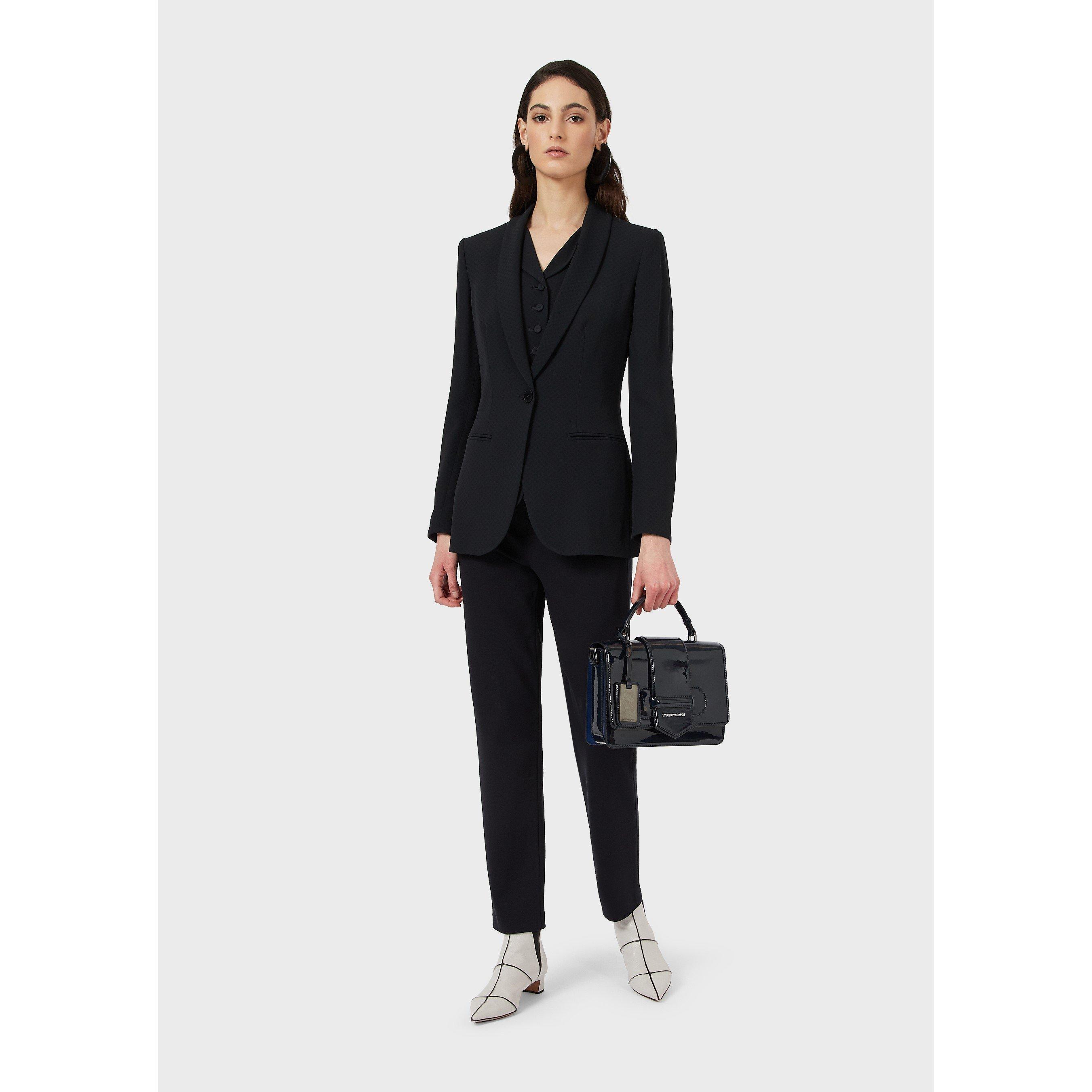 Navy Blue - Emporio Armani - Women's Lightweight Tailored Blazer - 3