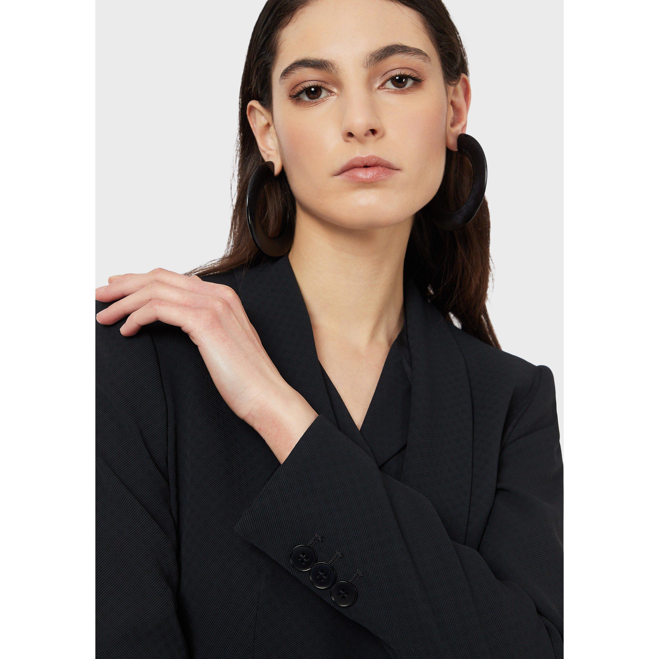 Navy Blue - Emporio Armani - Women's Lightweight Tailored Blazer - 4