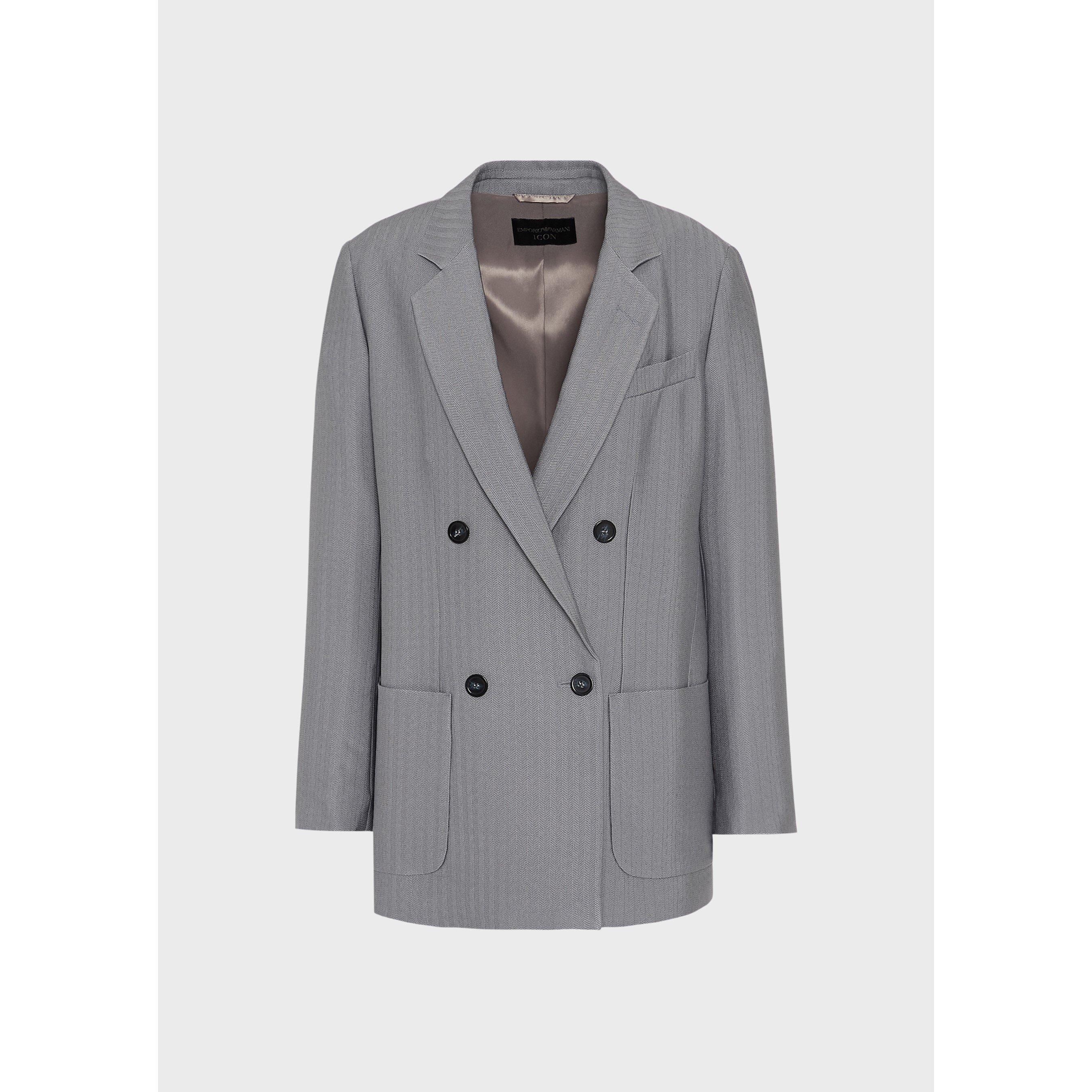 Grey Check - Emporio Armani - Women's  Tailored Fit Blazer - 3