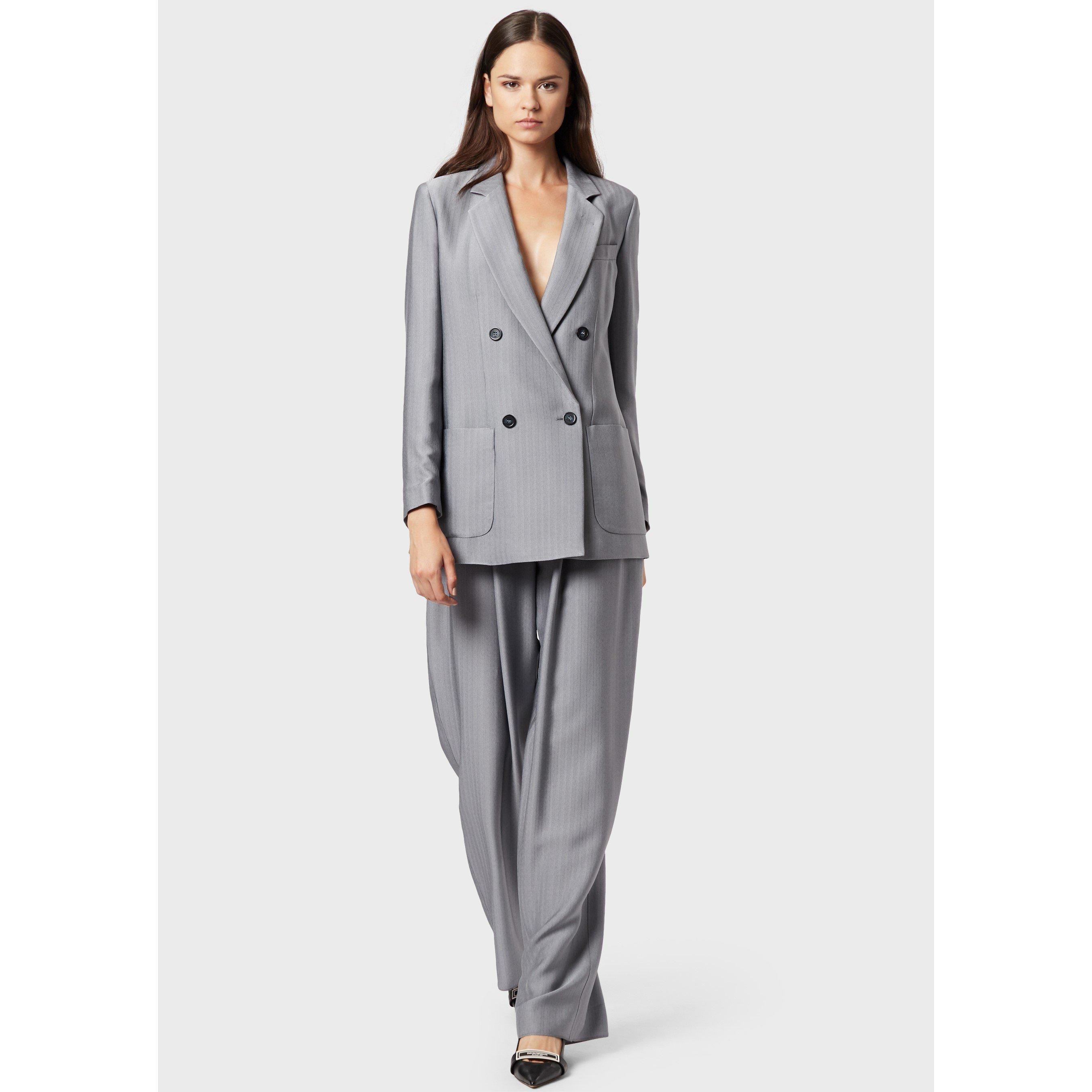 Grey Check - Emporio Armani - Women's  Tailored Fit Blazer - 2