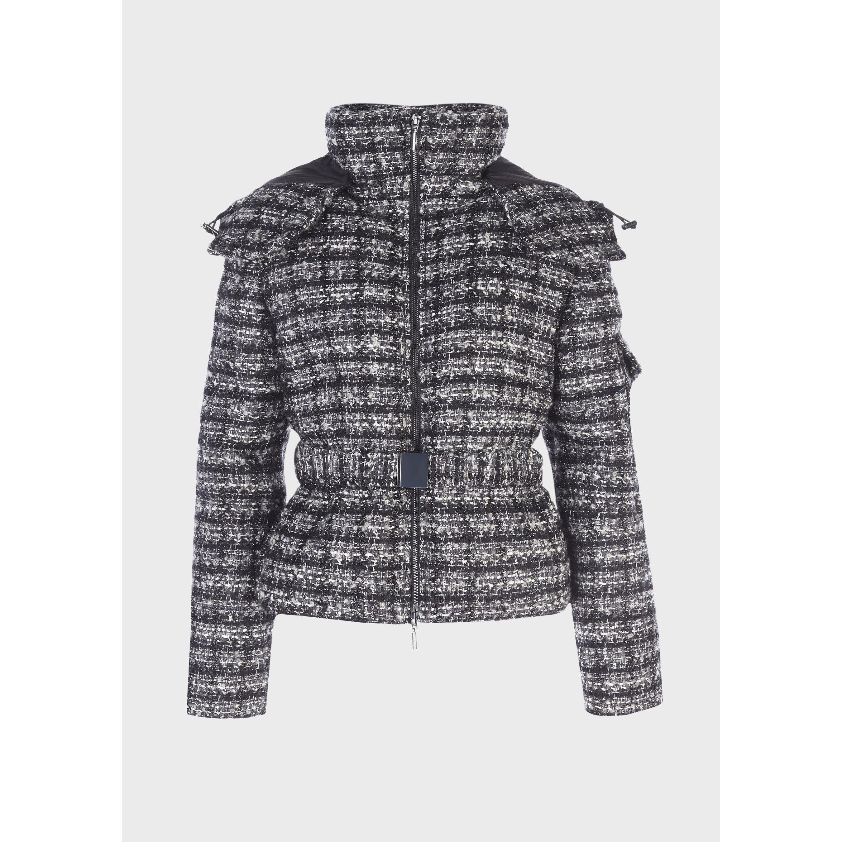 Grey Multi - Emporio Armani - Women's Belted Insulated Short Puffer Jacket - 6