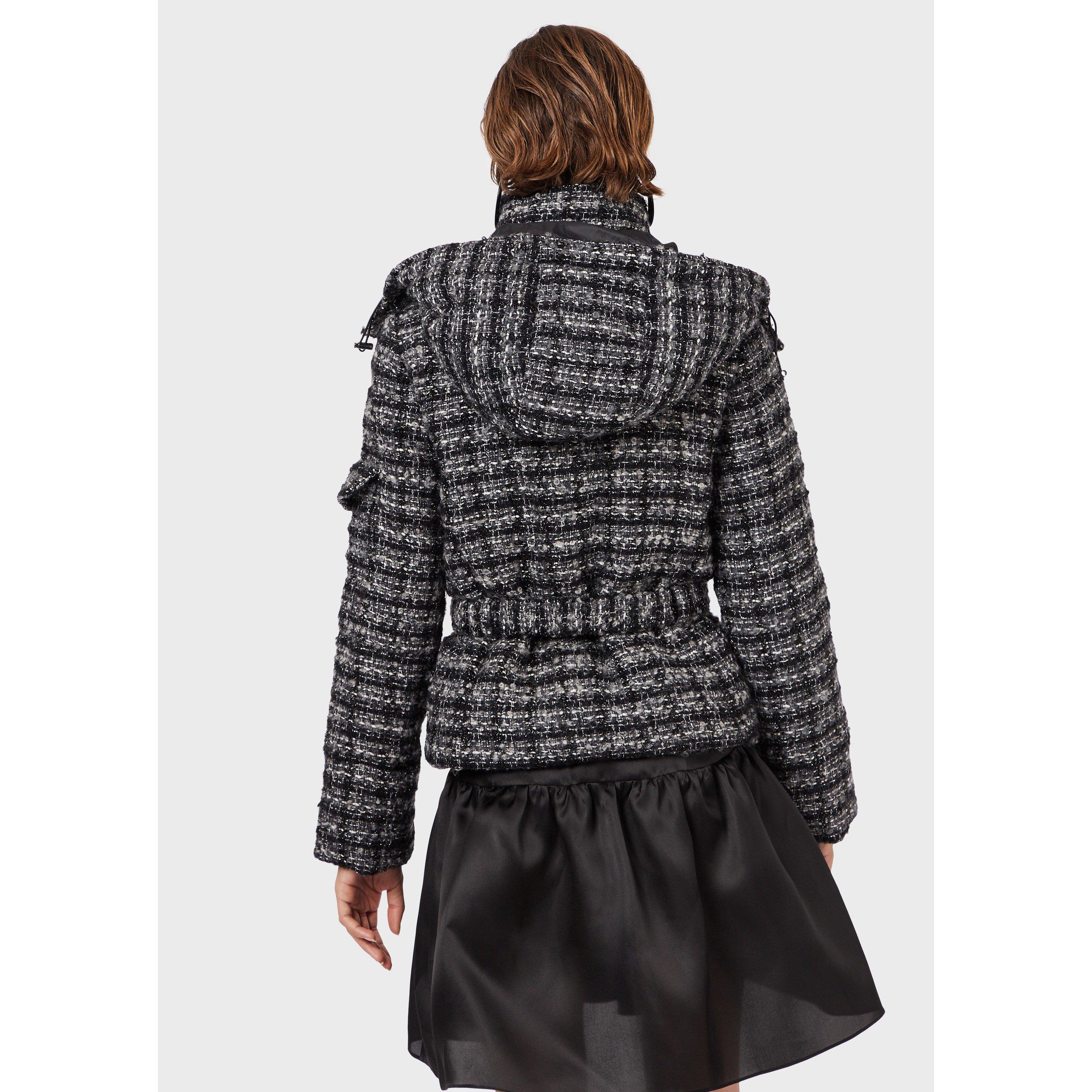 Grey Multi - Emporio Armani - Women's Belted Insulated Short Puffer Jacket - 3