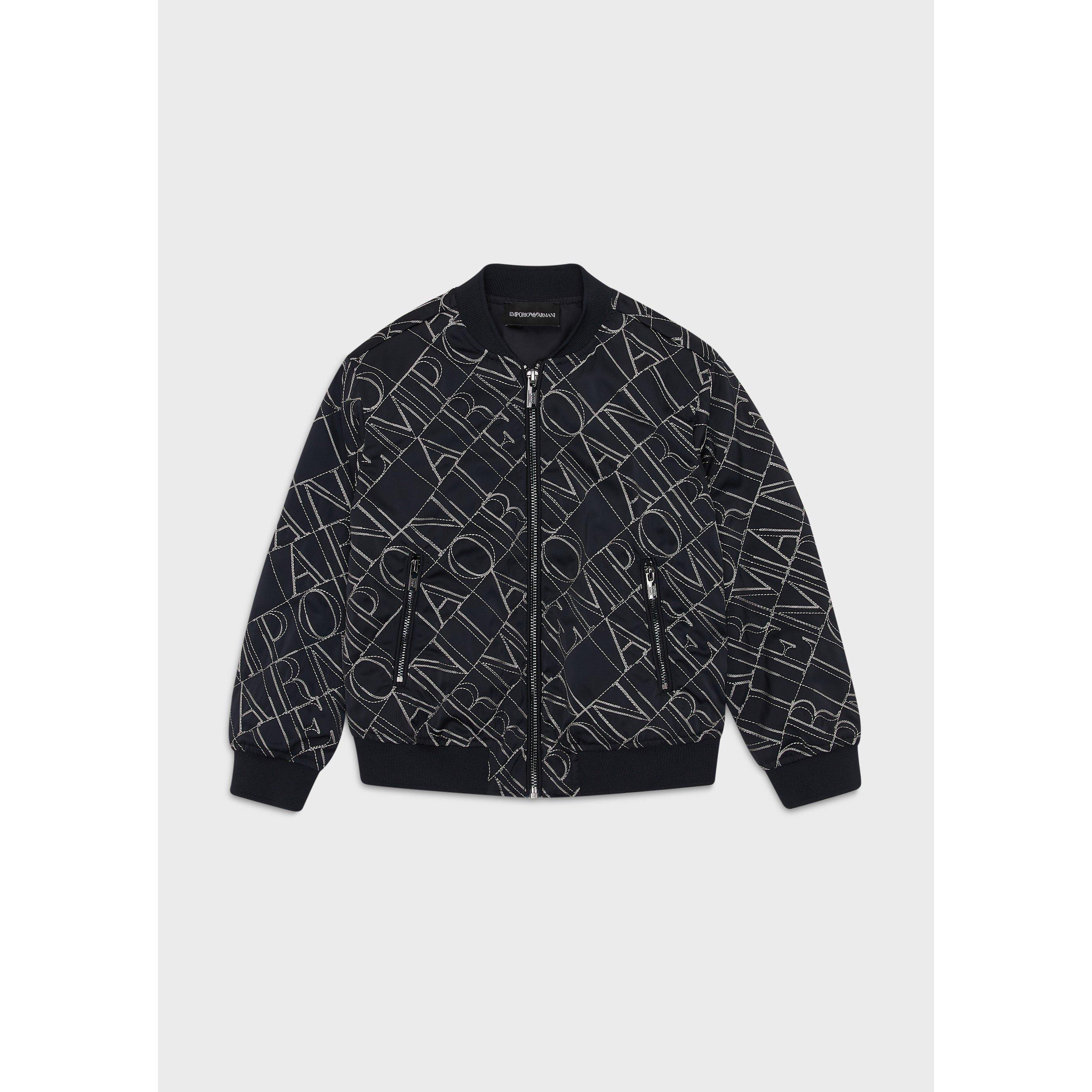 Black Multi - Emporio Armani - Kids'  Ribbed Bomber Jacket - 3