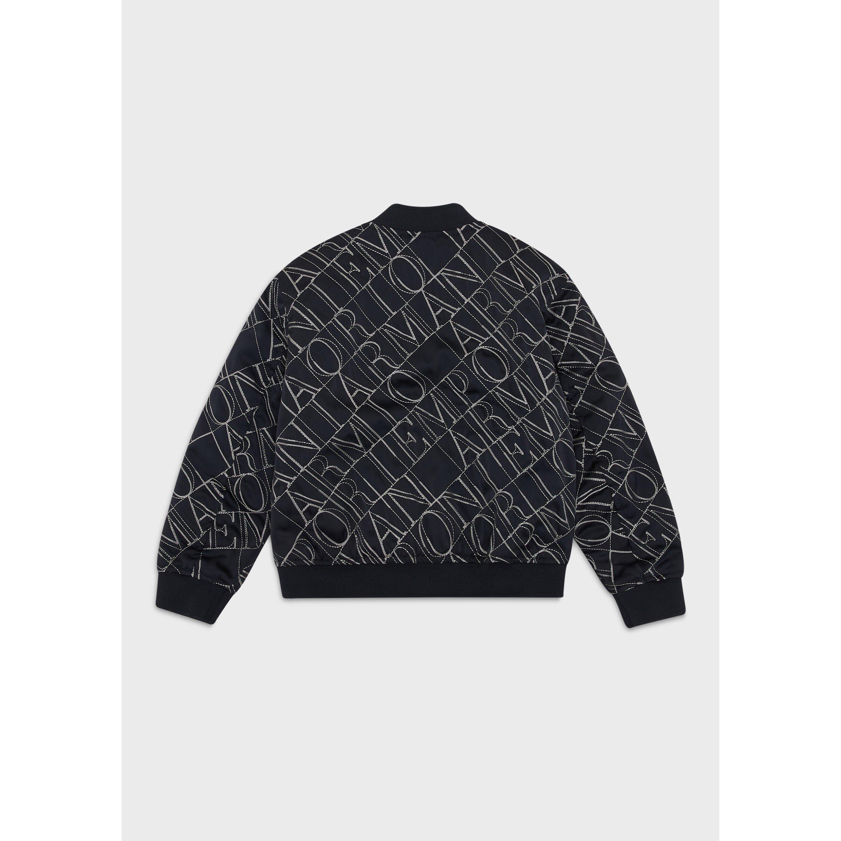 Black Multi - Emporio Armani - Kids'  Ribbed Bomber Jacket - 4