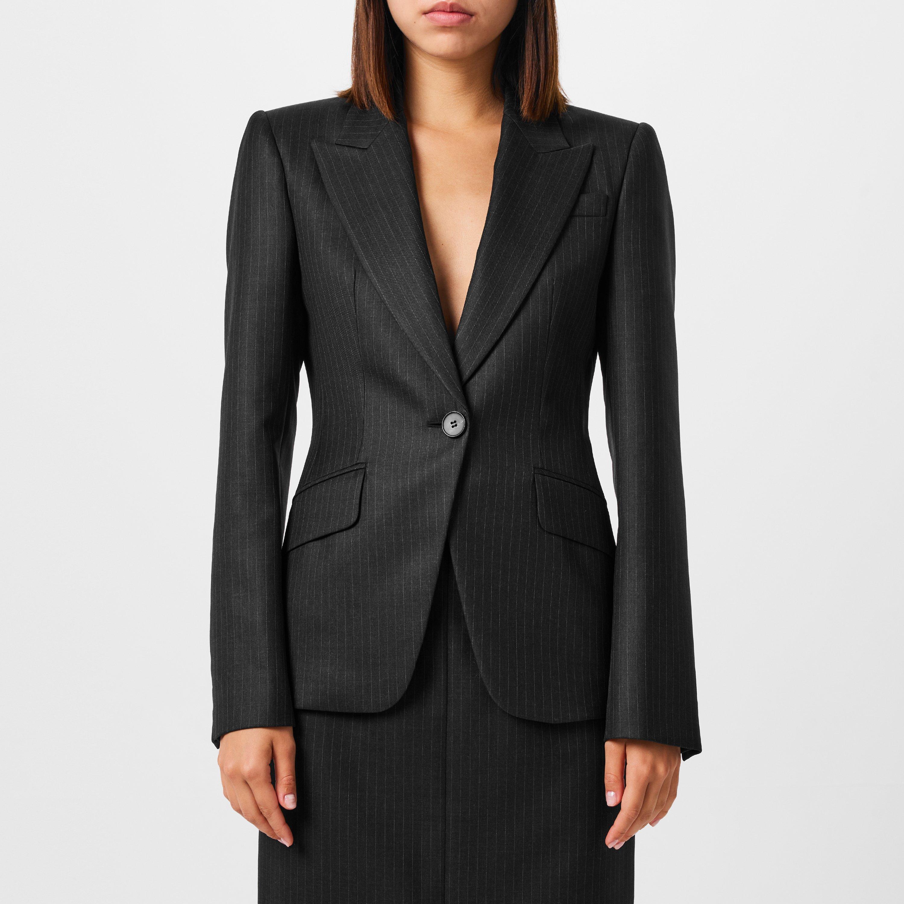 【送料&関税込】Alexander McQueen Pinstriped Single-breasted Alexander McQueen Women's Pinstripe Single-breasted Jacket