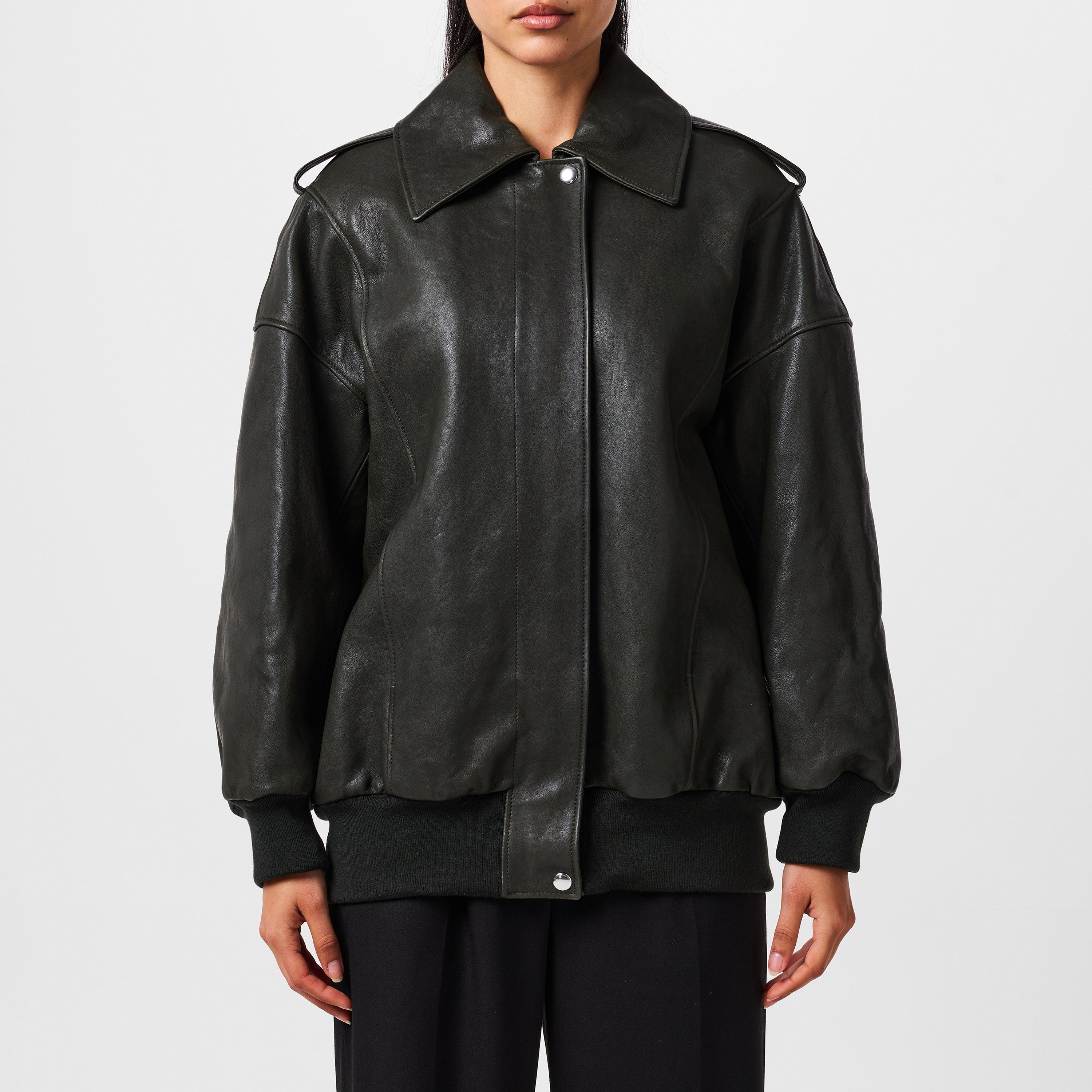 【関税&送料込】Alexander Mcqueen Leather Oversize Aviator J Alexander McQueen | Aviator Bomber Jacket | Leather Jackets