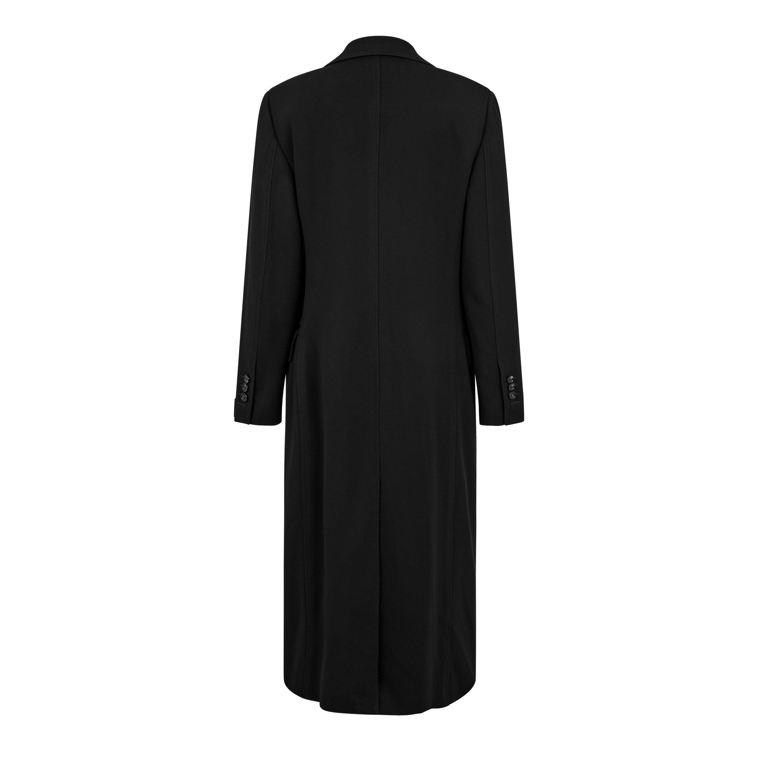 Black - Bottega Veneta - Women's Matt Fluid Jersey Viscose Mid-Length Long Sleeve Overcoat - 2