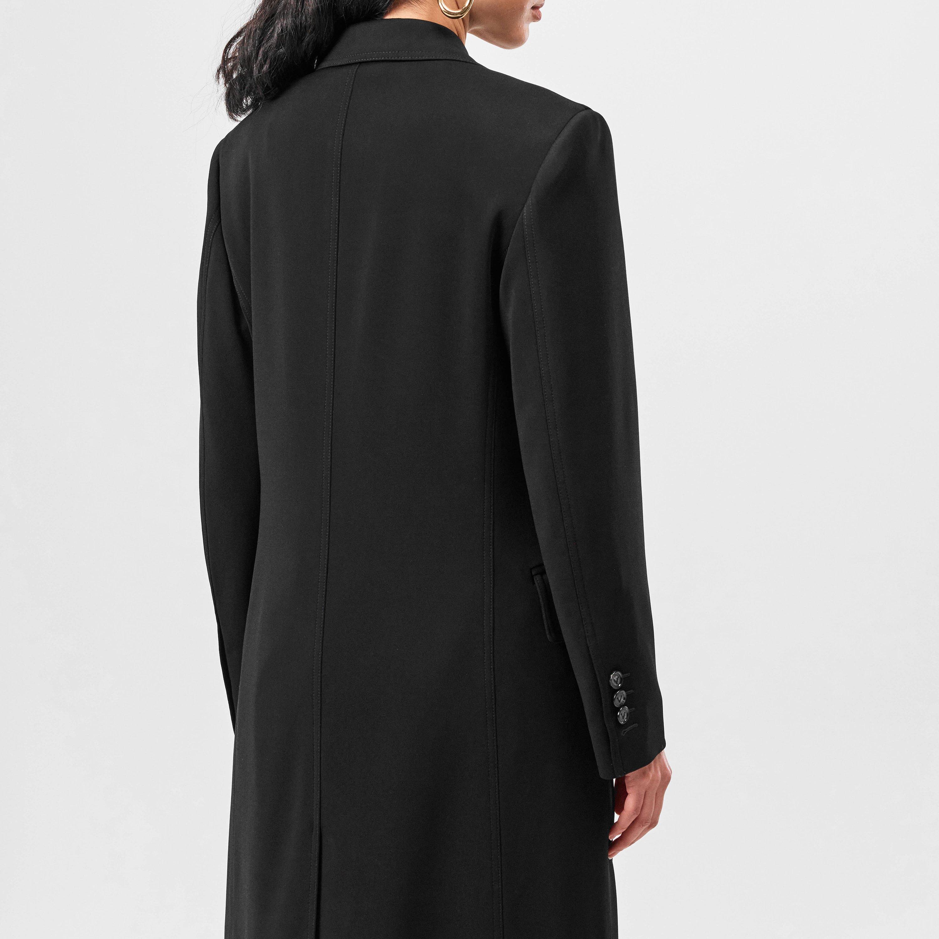 Black - Bottega Veneta - Women's Matt Fluid Jersey Viscose Mid-Length Long Sleeve Overcoat - 4