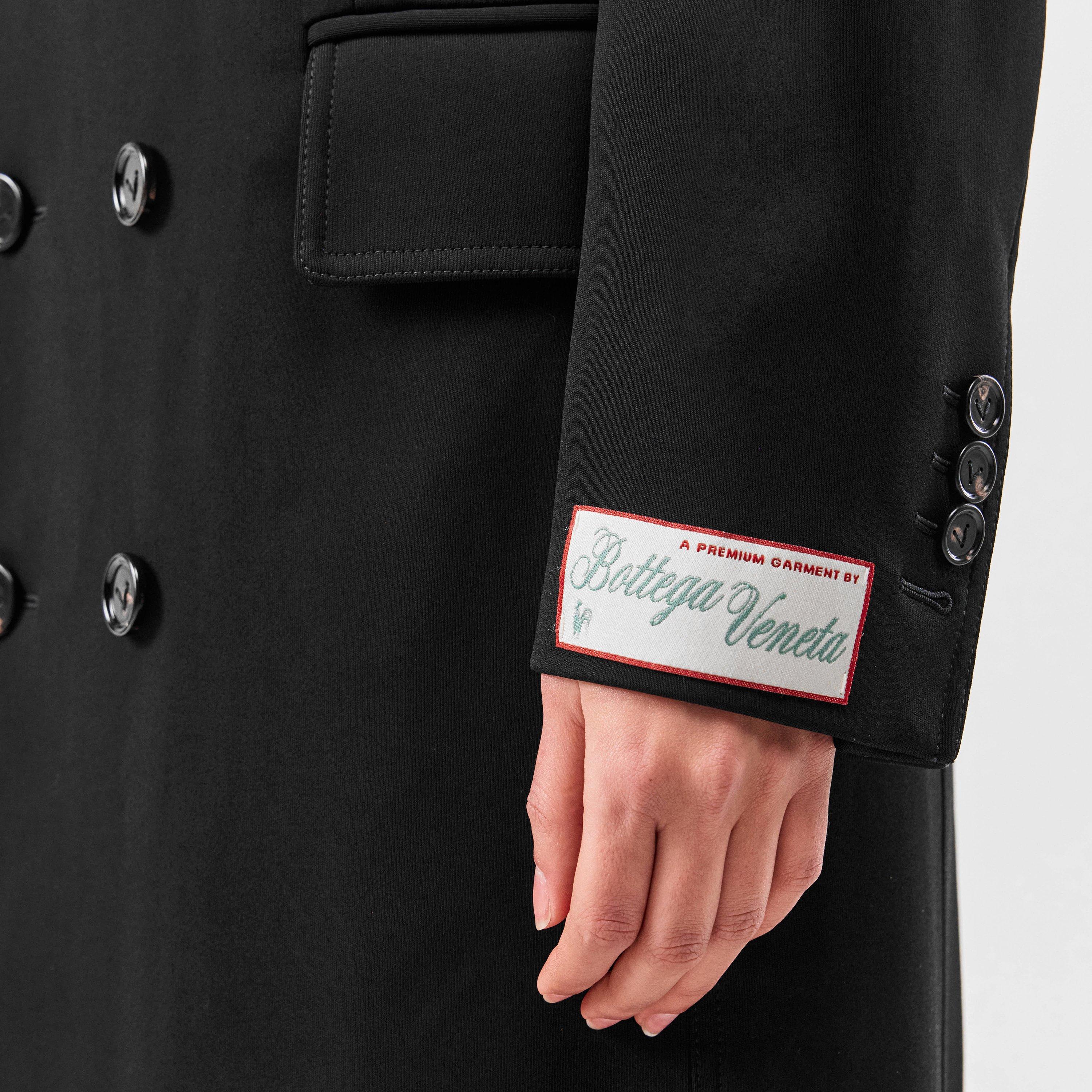 Black - Bottega Veneta - Women's Matt Fluid Jersey Viscose Mid-Length Long Sleeve Overcoat - 5