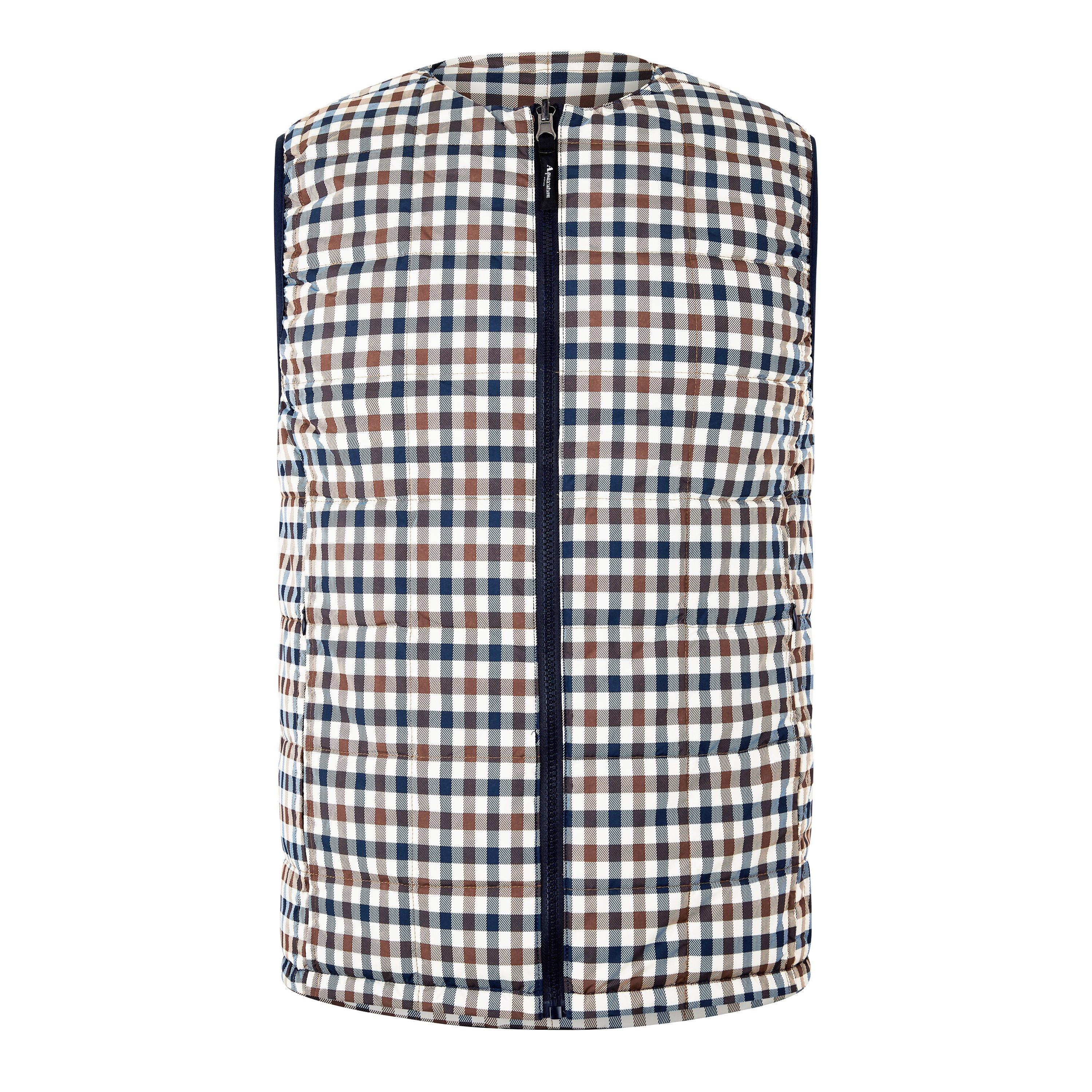 Navy/Check - Aquascutum - Men's Reversible Check Sleeveless Gilet - 7