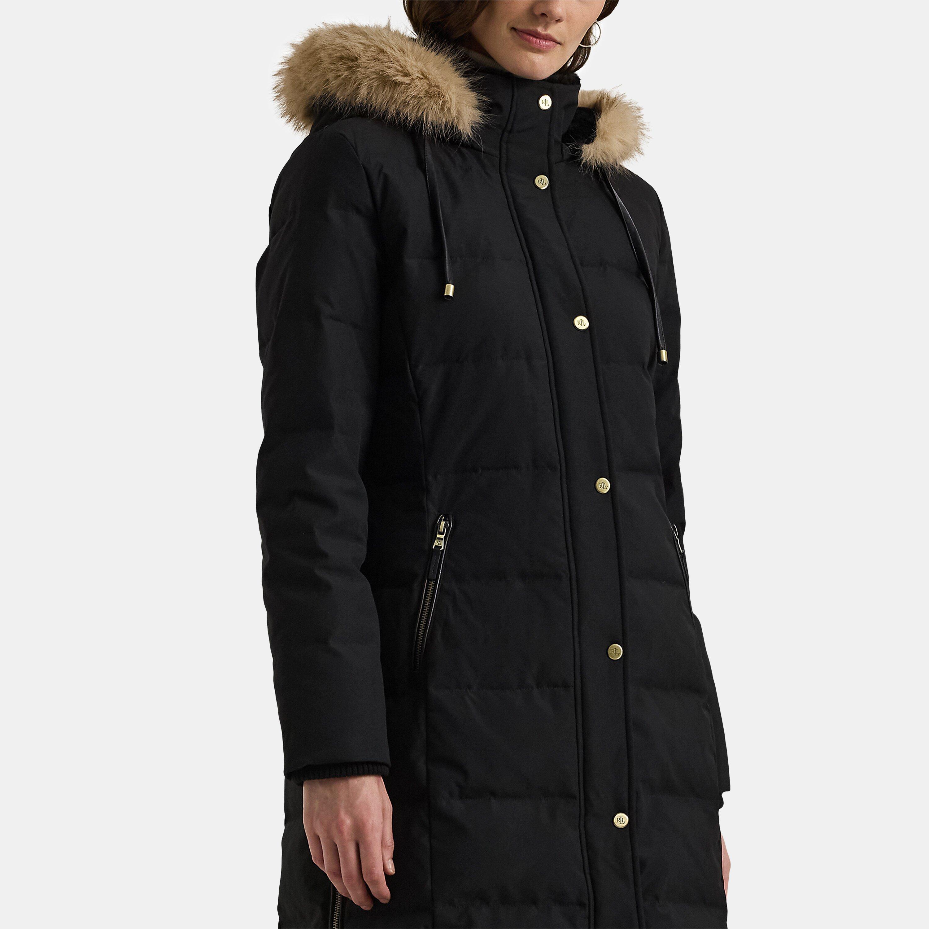 Black - Lauren by Ralph Lauren - Women's Faux Fur Duck Down Short Puffer Jacket - 2