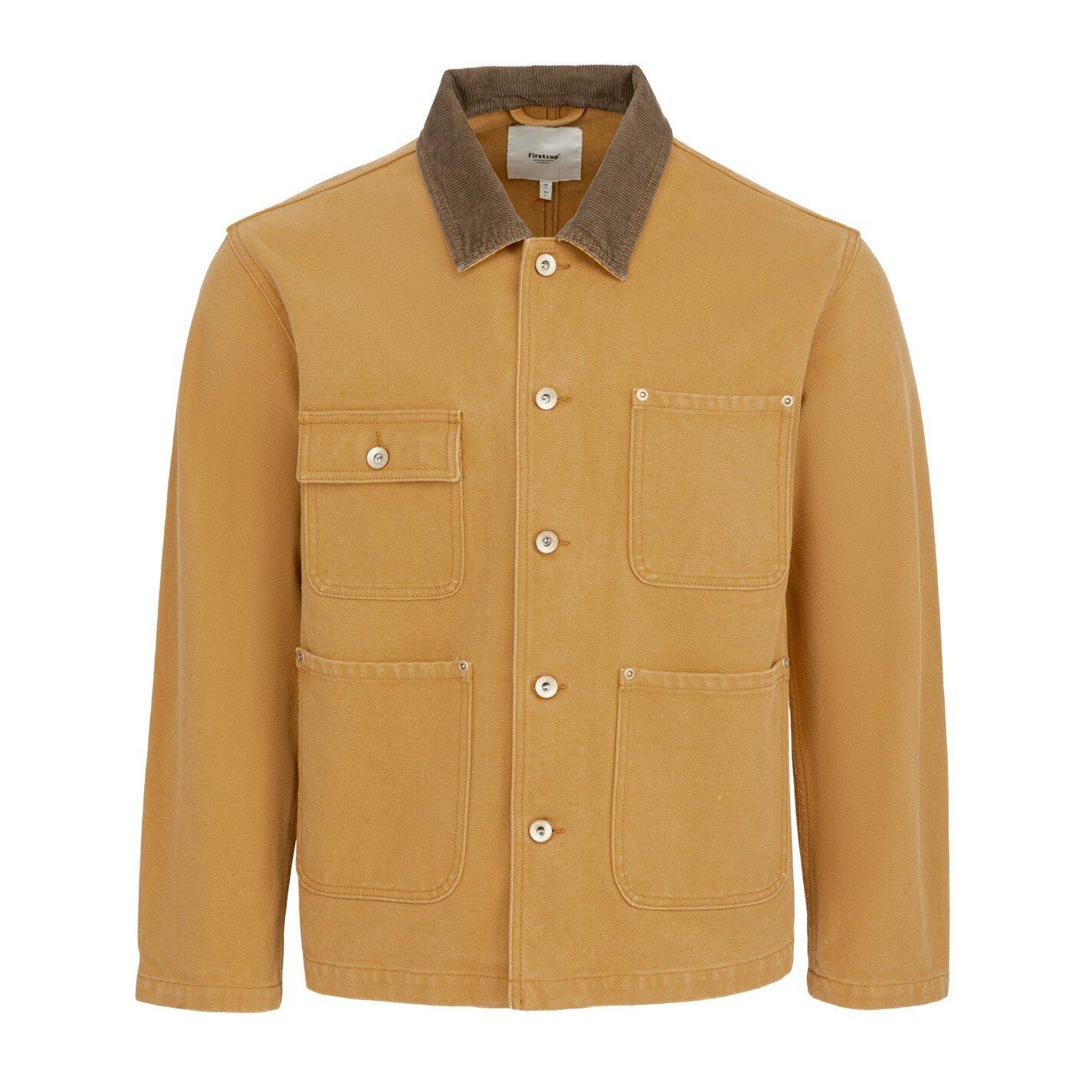 Yellow - Firetrap - Men's Cotton Long Sleeve 4 Pocket Overshirt - 1