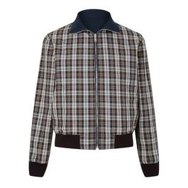 Bottega Veneta Reversible Checked Cotton Blouson Jacket
