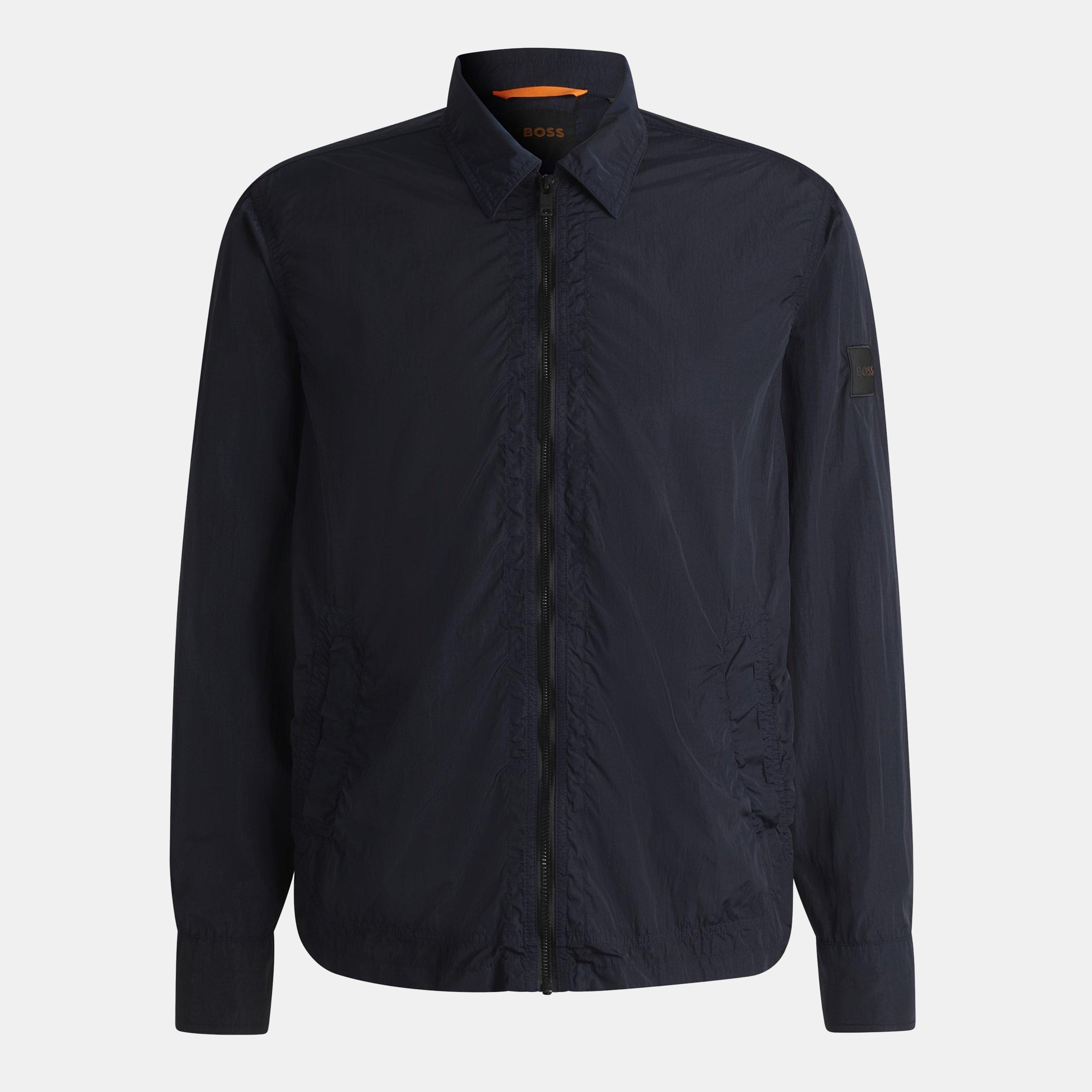 Boss Men's Leejay1M Orange Overshirt - Dark Blue 404 - S
