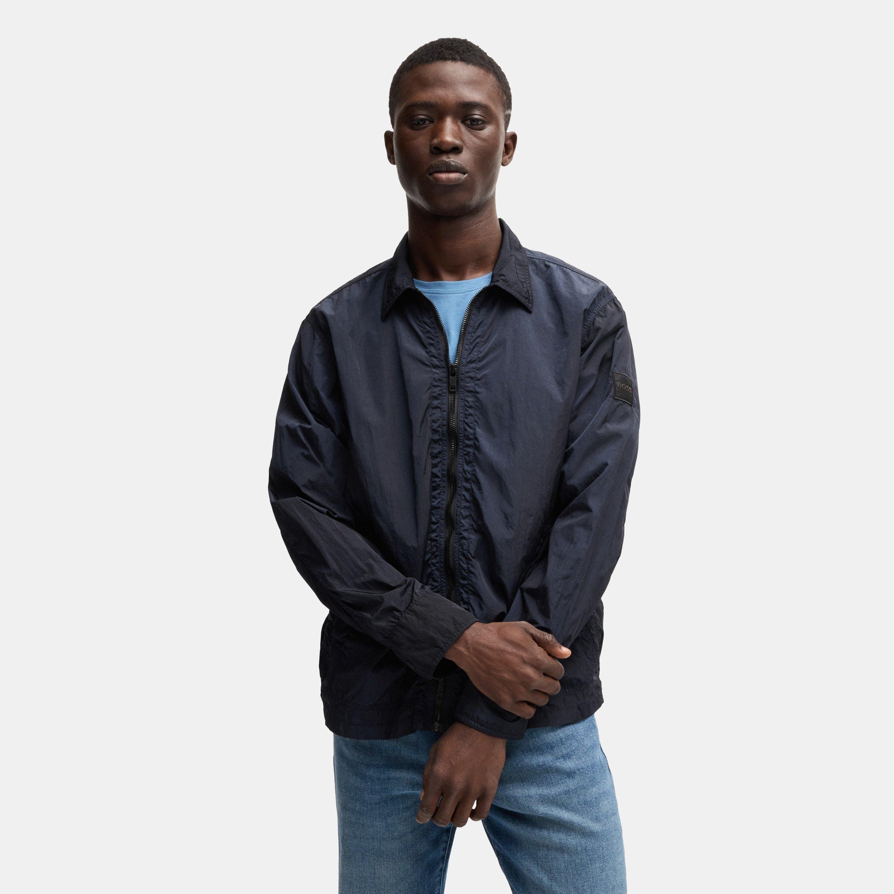 Dark Blue 404 - Boss - Men's Leejay1M Orange Overshirt - 2