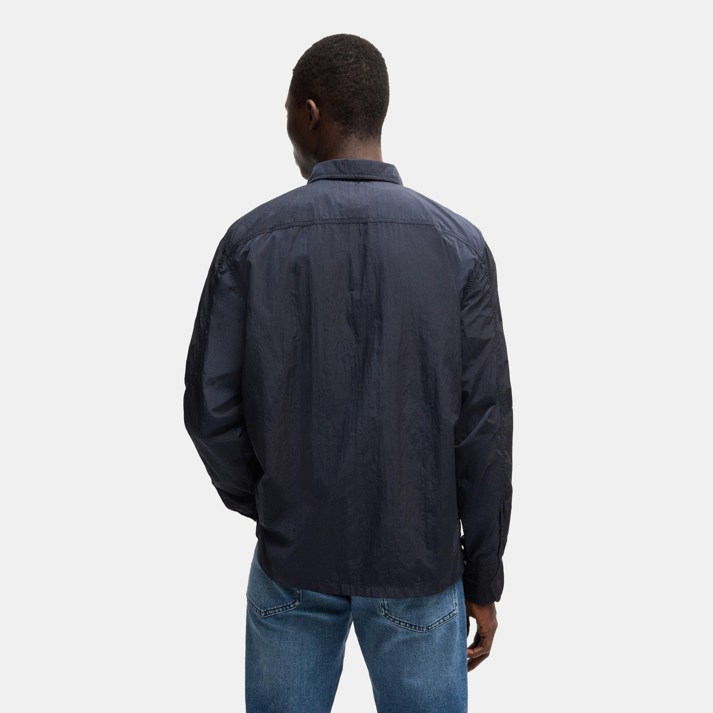 Dark Blue 404 - Boss - Men's Leejay1M Orange Overshirt - 3
