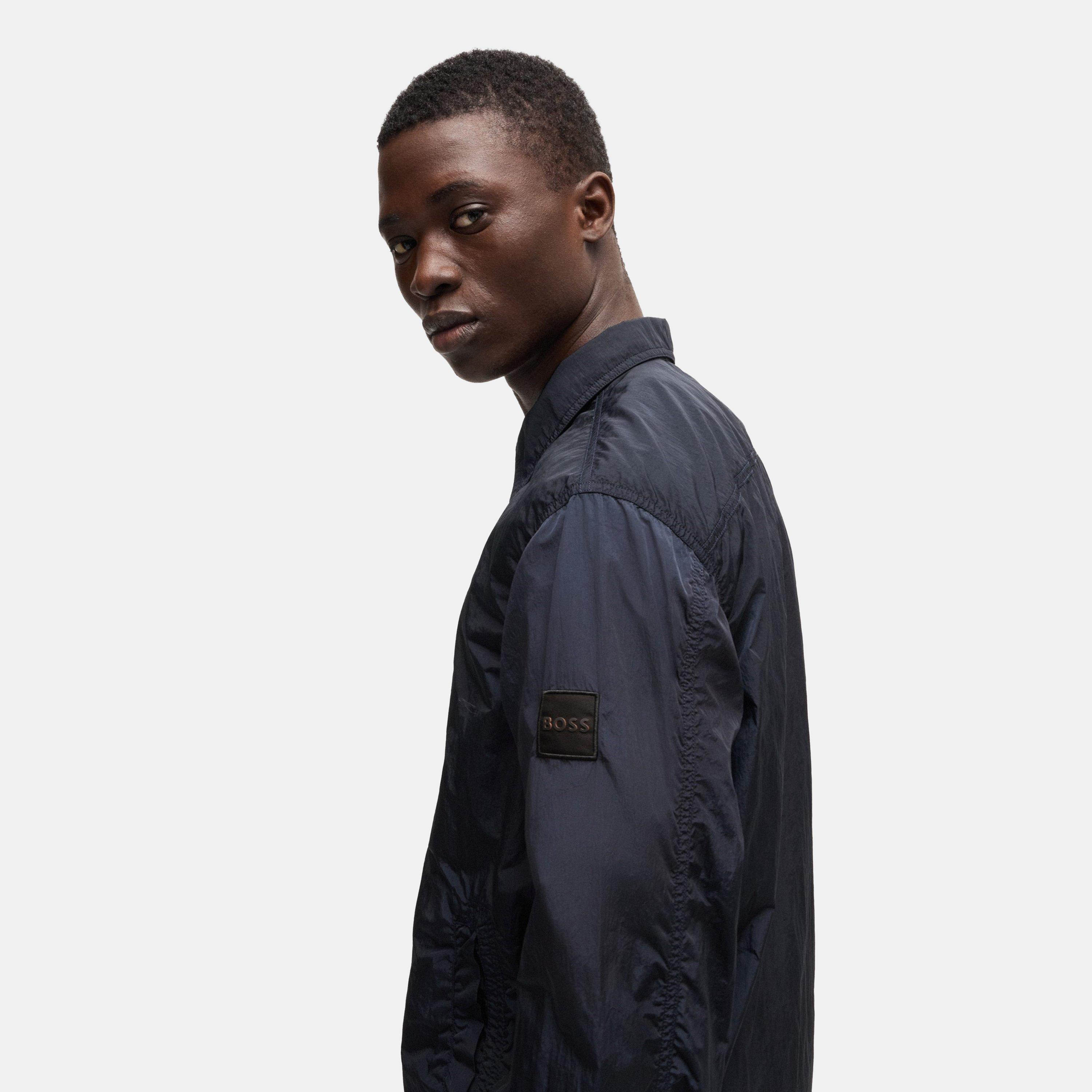 Dark Blue 404 - Boss - Men's Leejay1M Orange Overshirt - 4