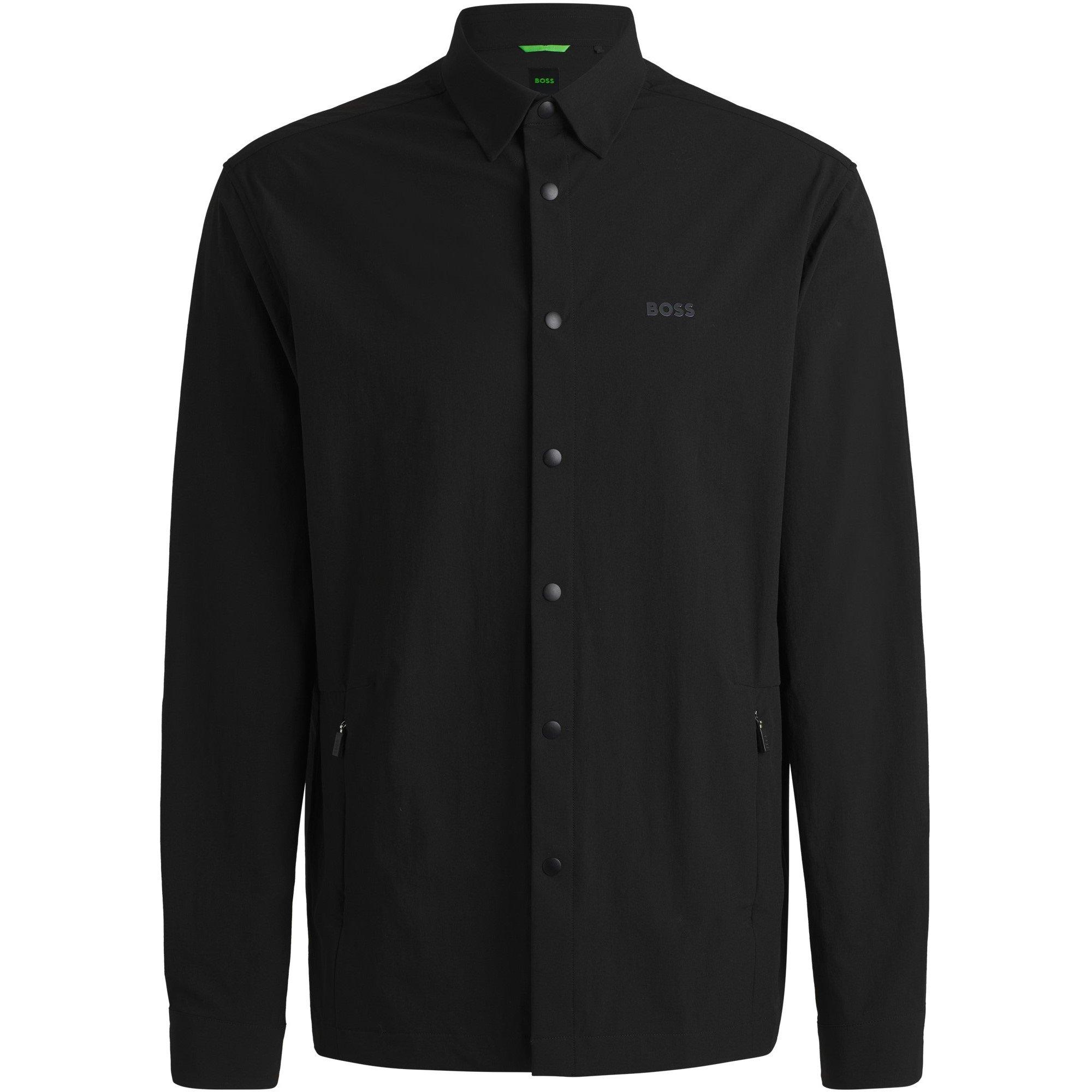Black 001 - Boss - Men's B Basin Tech Technical Overshirt - 1