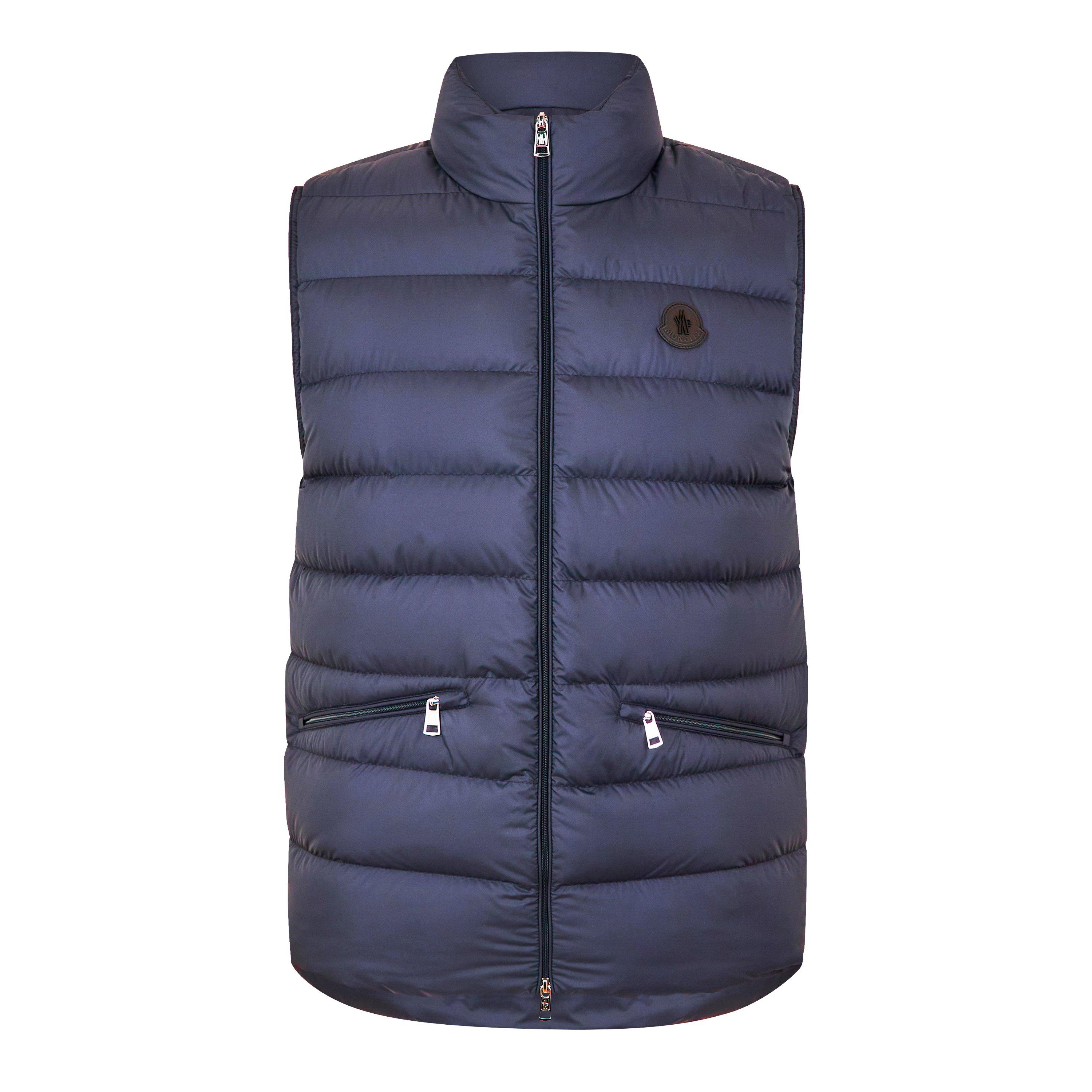 Navy 779 - Moncler - Men's Lechtal Down Sleeveless Zip Gilet - 1