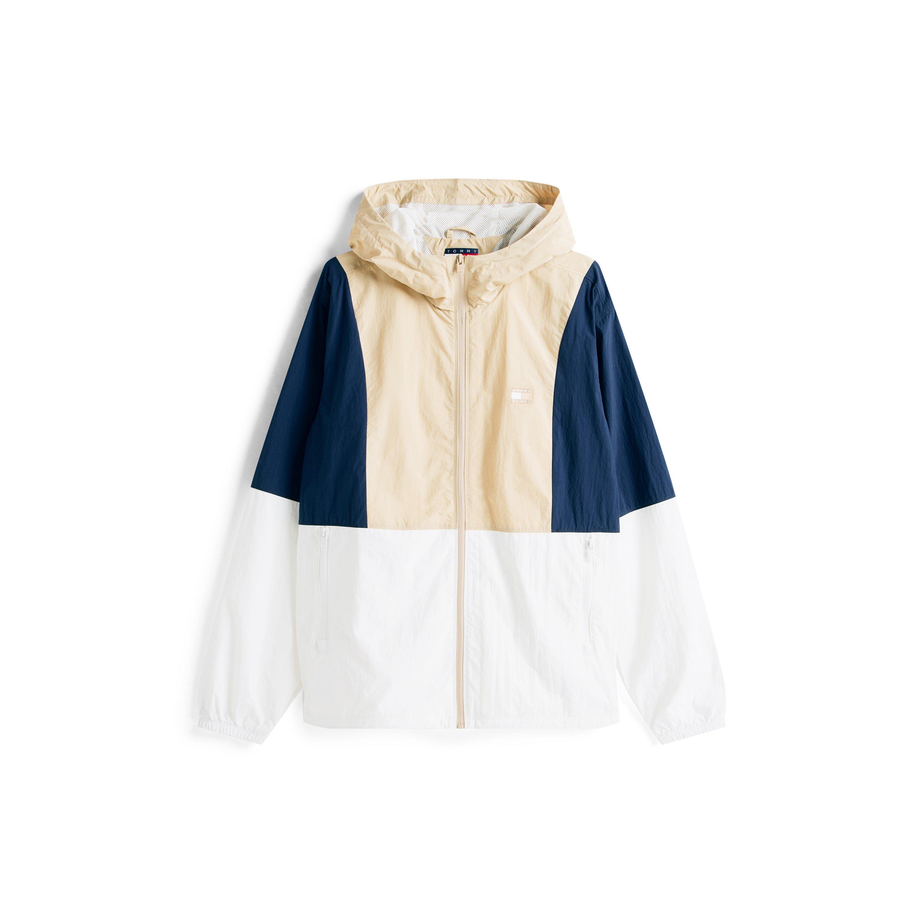 Tommy Jeans Men's Chicago Hooded Long Sleeve Windbreaker - Ecru/Beige - XL