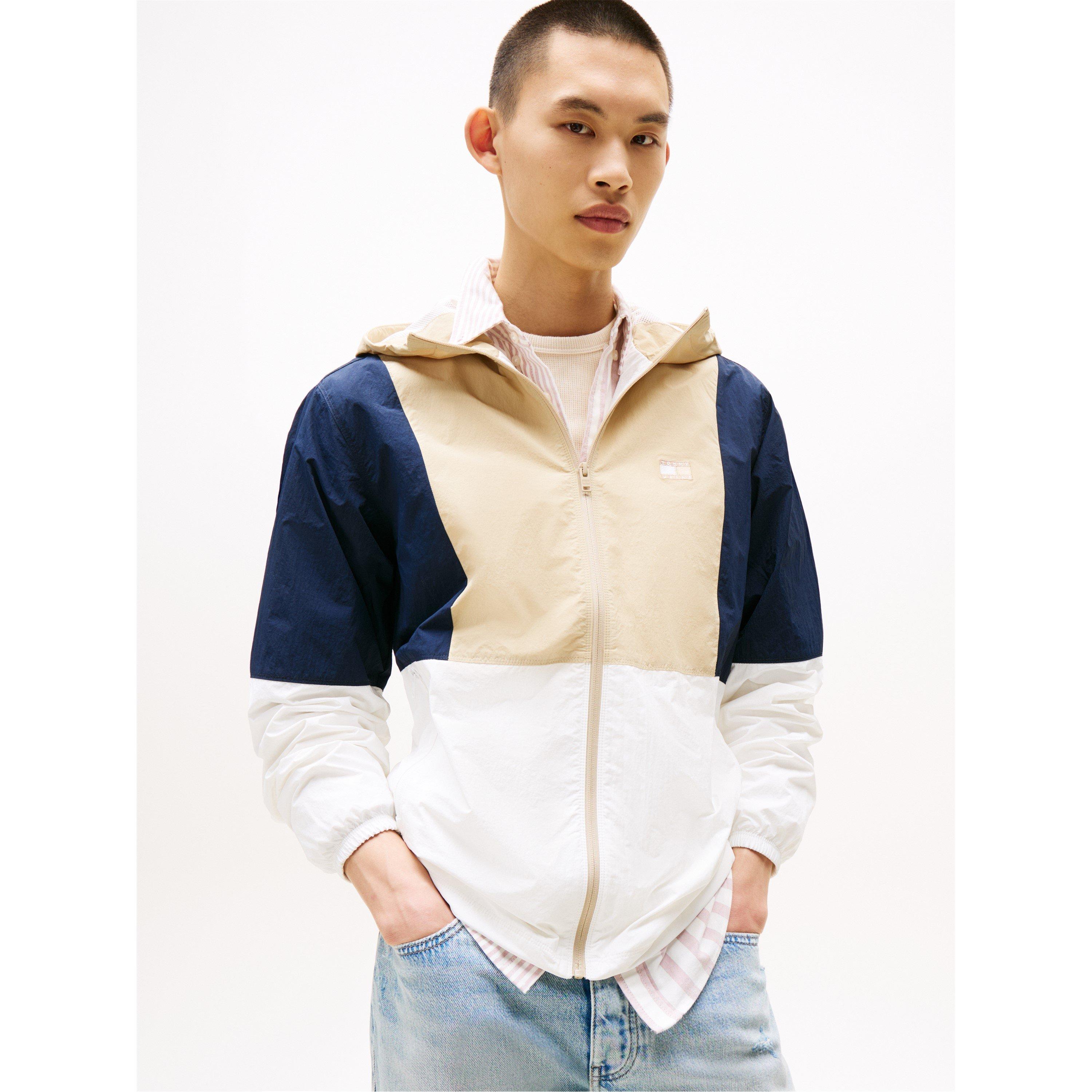 Ecru/Beige - Tommy Jeans - Men's Chicago Hooded Long Sleeve Windbreaker - 2