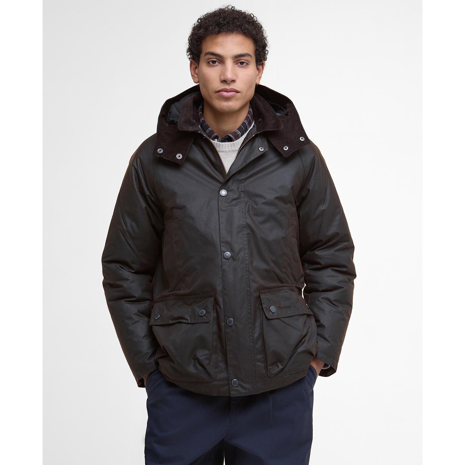 Dk Brown/Oak - Barbour - Men's Modern Beaufort Quilted Hooded Full Zip Wax Jacket - 2