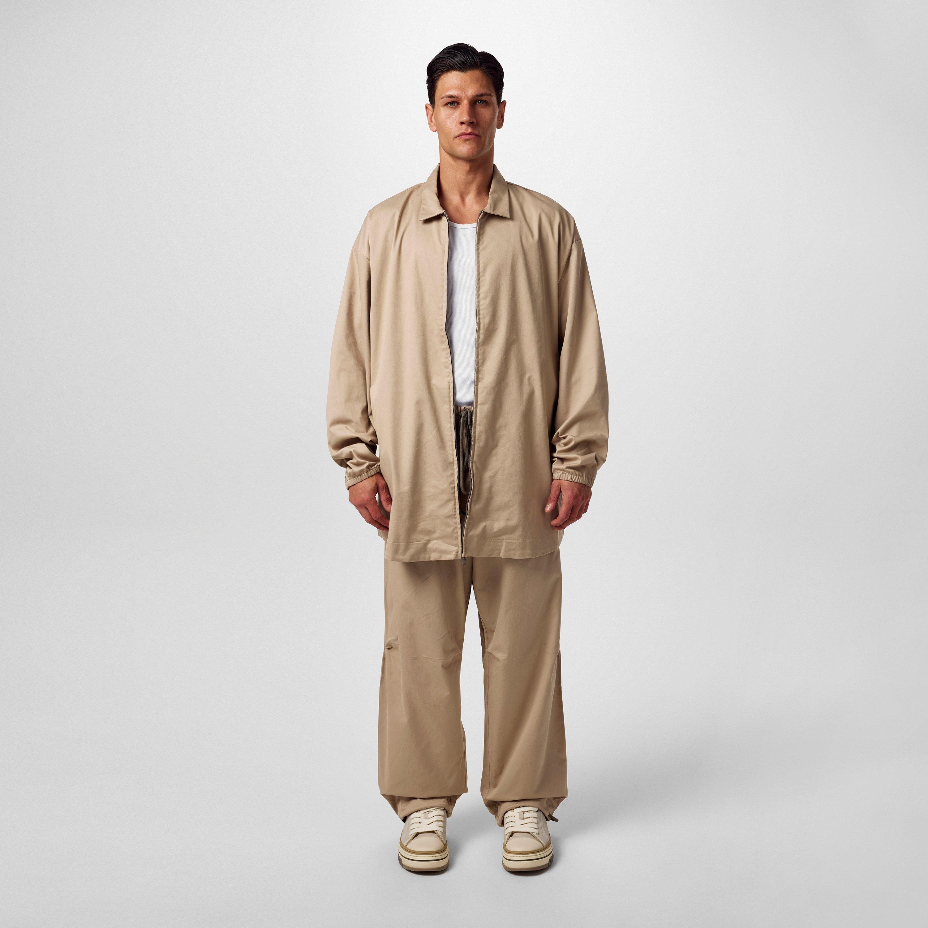 Mink - Fear Of God Essentials - Men's Fear of God Essential Twill Cotton Long Sleeve Overshirt - 6