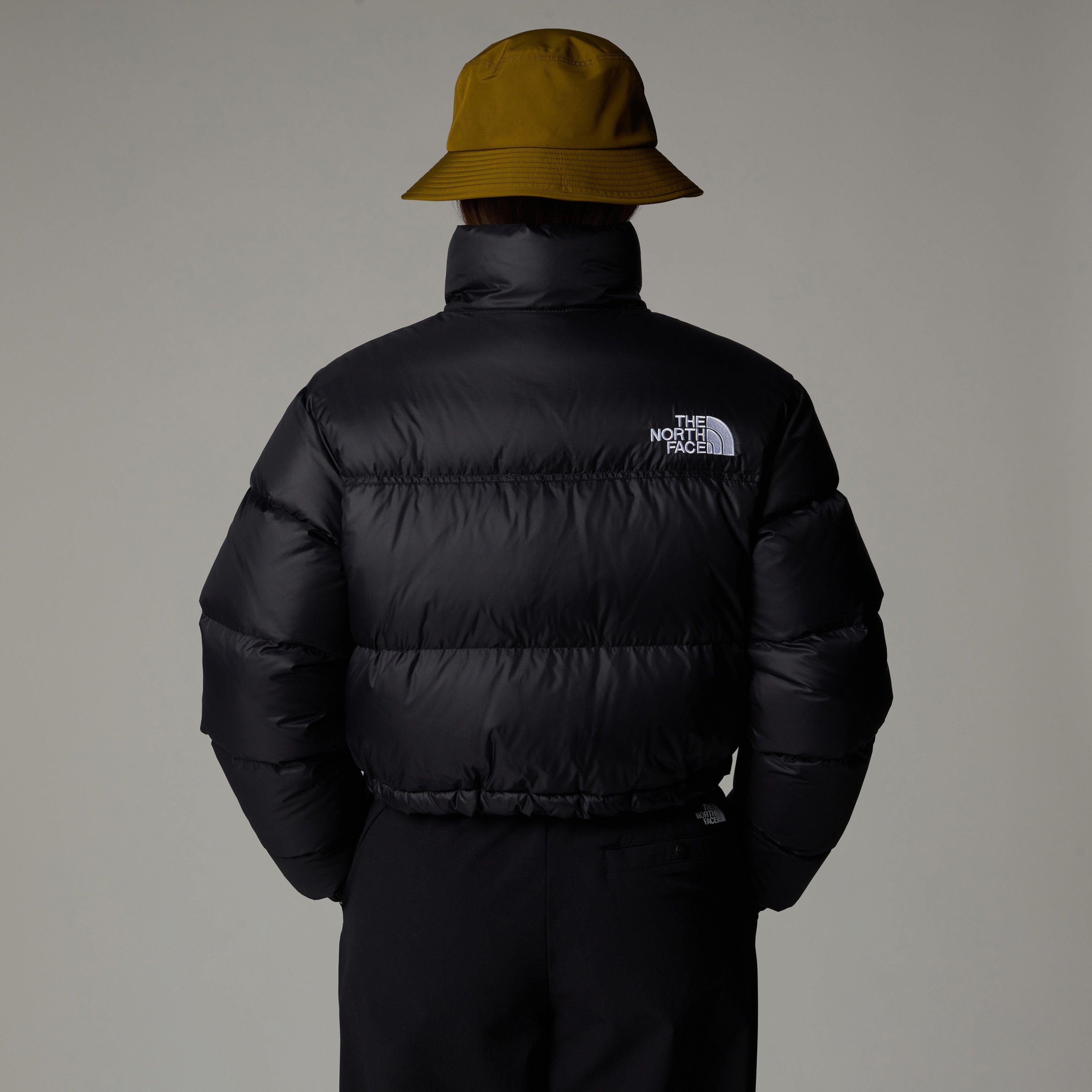 Black - The North Face - Women's 1996 Retro Nuptse Water Resistant Goose Down Cropped Oversized Fit Short Puffer Jacket - 3
