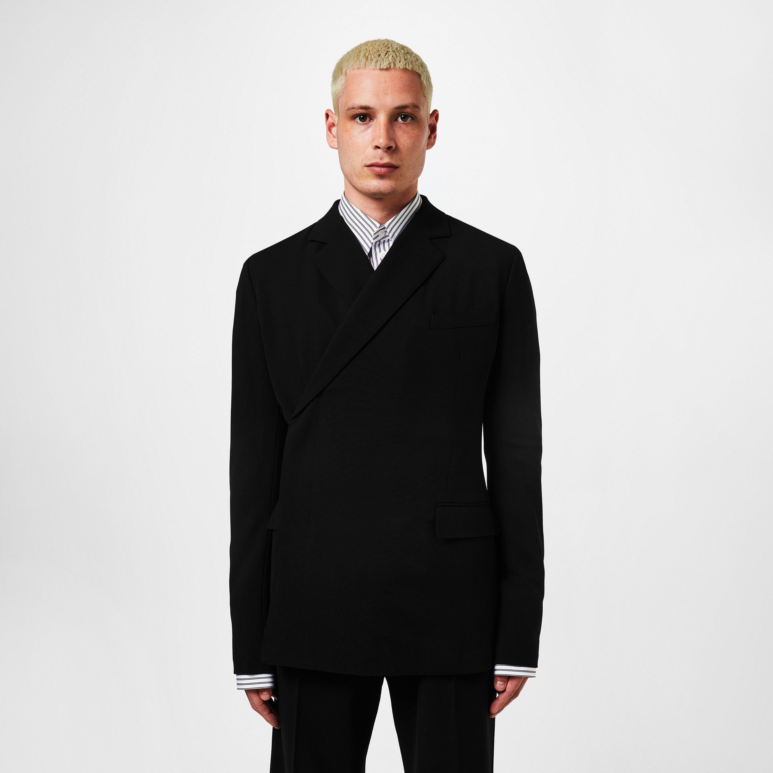 Black - Dolce and Gabbana - Men's Fitted Virgin Wool Long Sleeve Blazer - 1