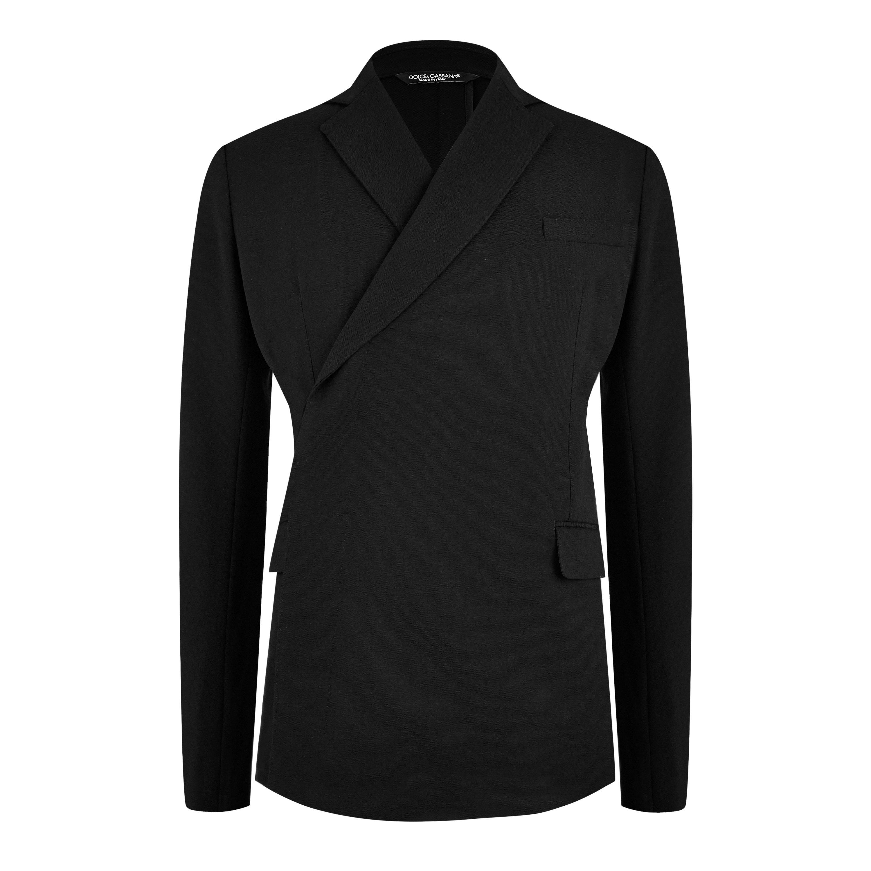 Black - Dolce and Gabbana - Men's Fitted Virgin Wool Long Sleeve Blazer - 5