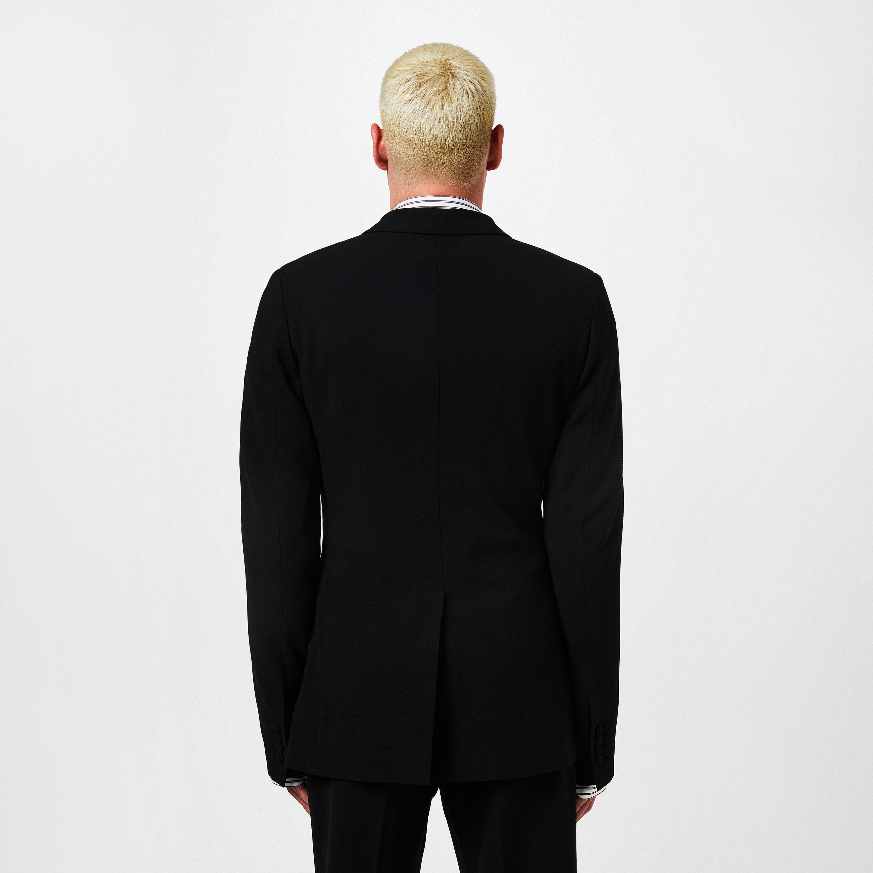 Black - Dolce and Gabbana - Men's Fitted Virgin Wool Long Sleeve Blazer - 3