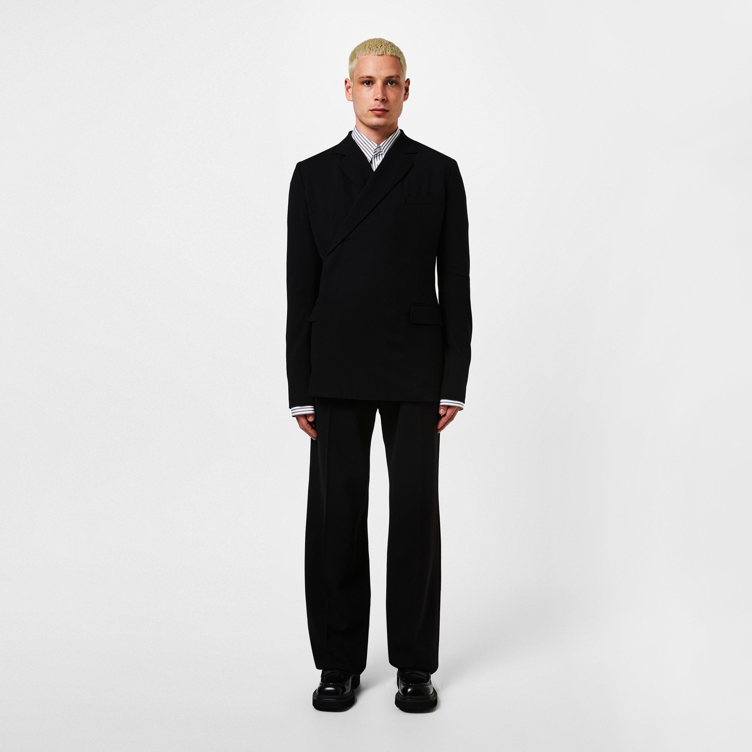 Black - Dolce and Gabbana - Men's Fitted Virgin Wool Long Sleeve Blazer - 4