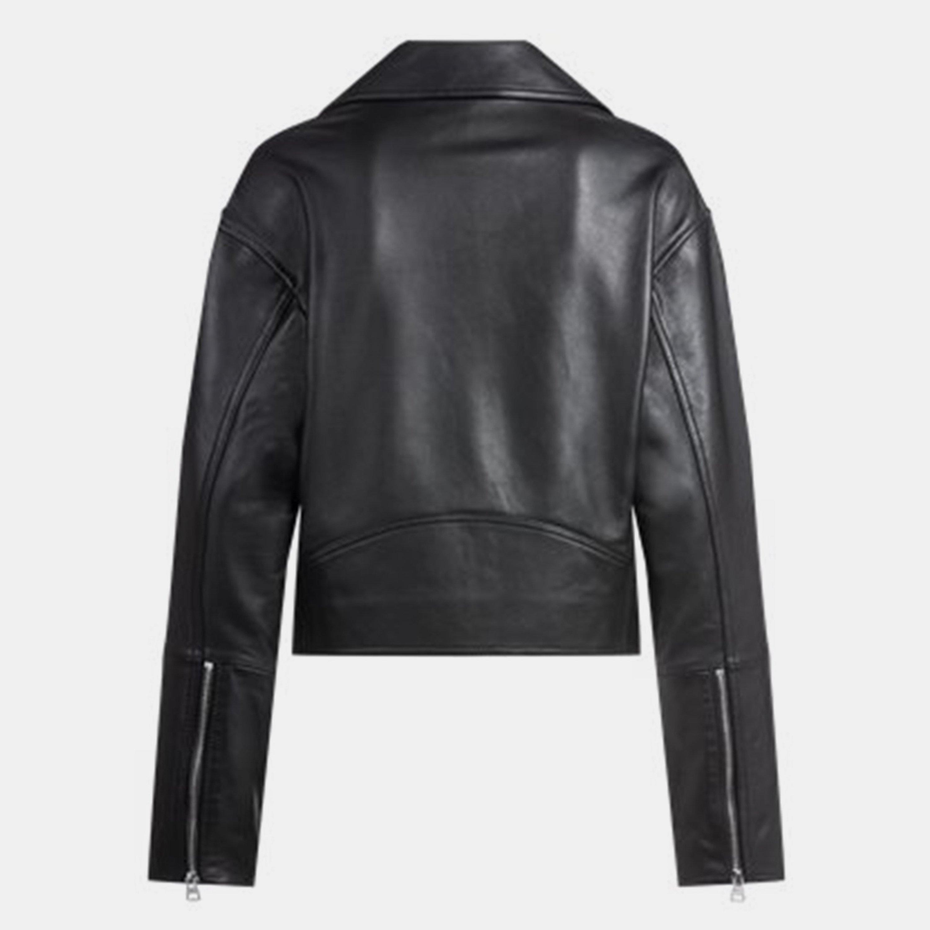 Black - Hugo - Women's Laridas  Red Leather Jacket - 2