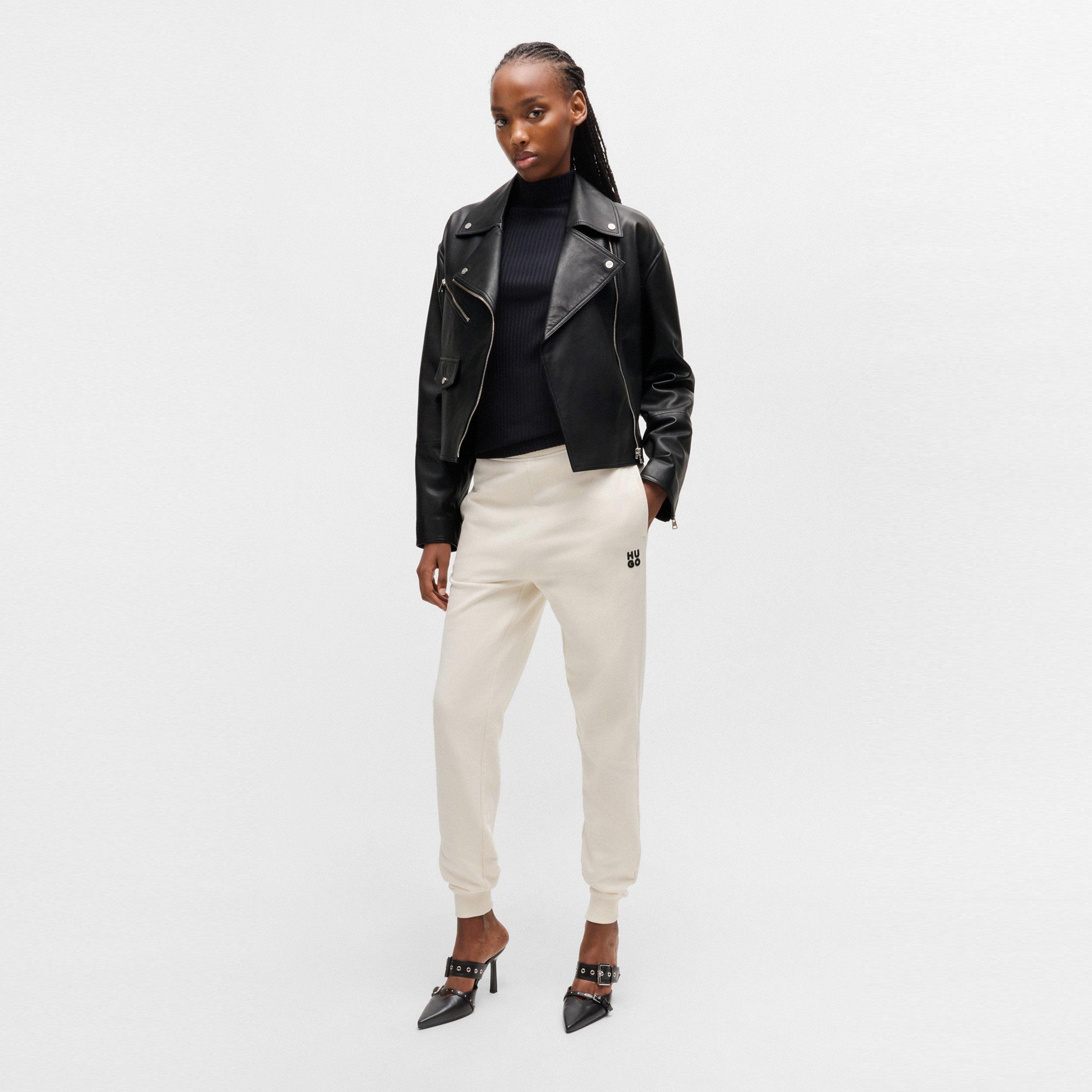 Black - Hugo - Women's Laridas  Red Leather Jacket - 6