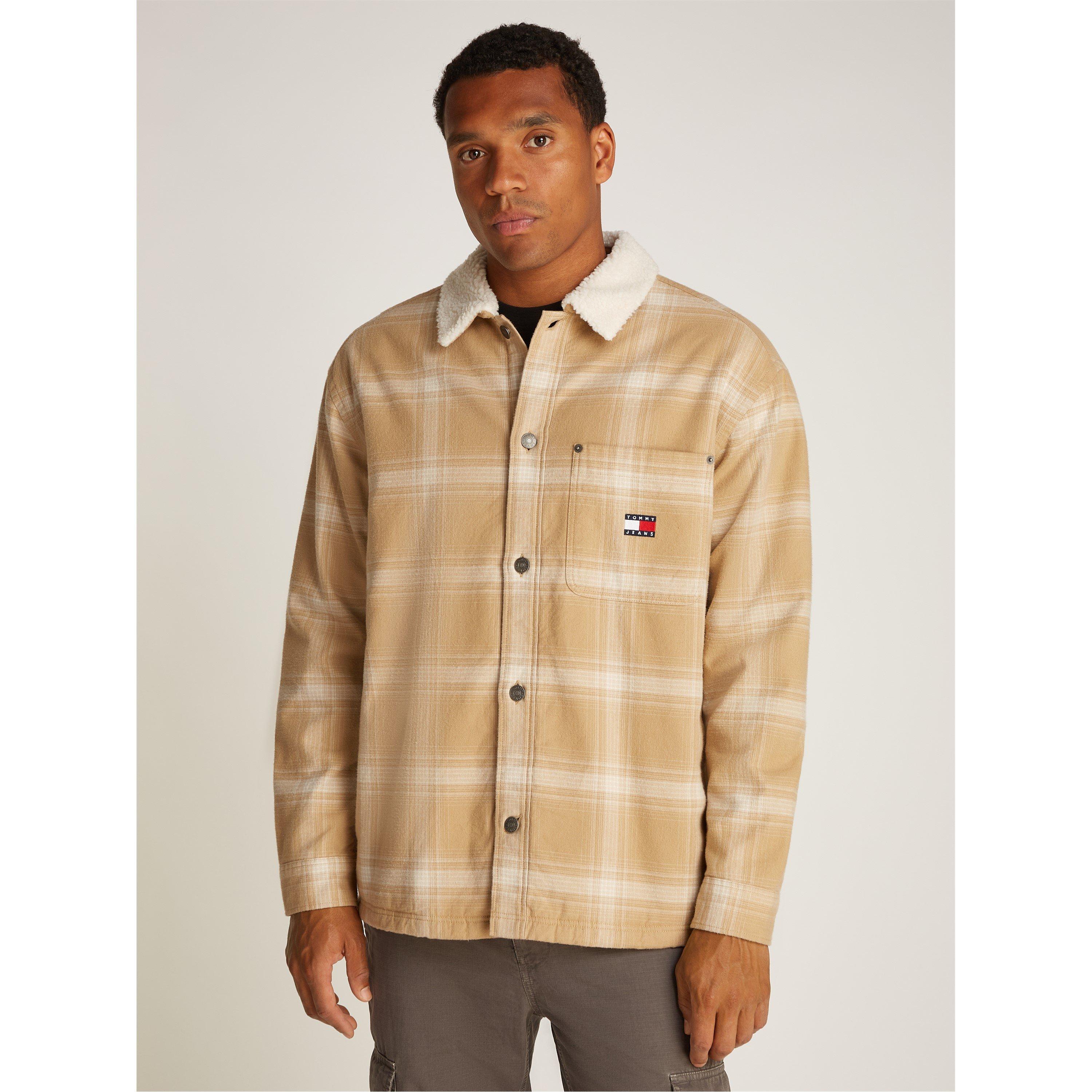 Relikt Tan - Tommy Jeans - Men's Check Teddy Overshirt - 3