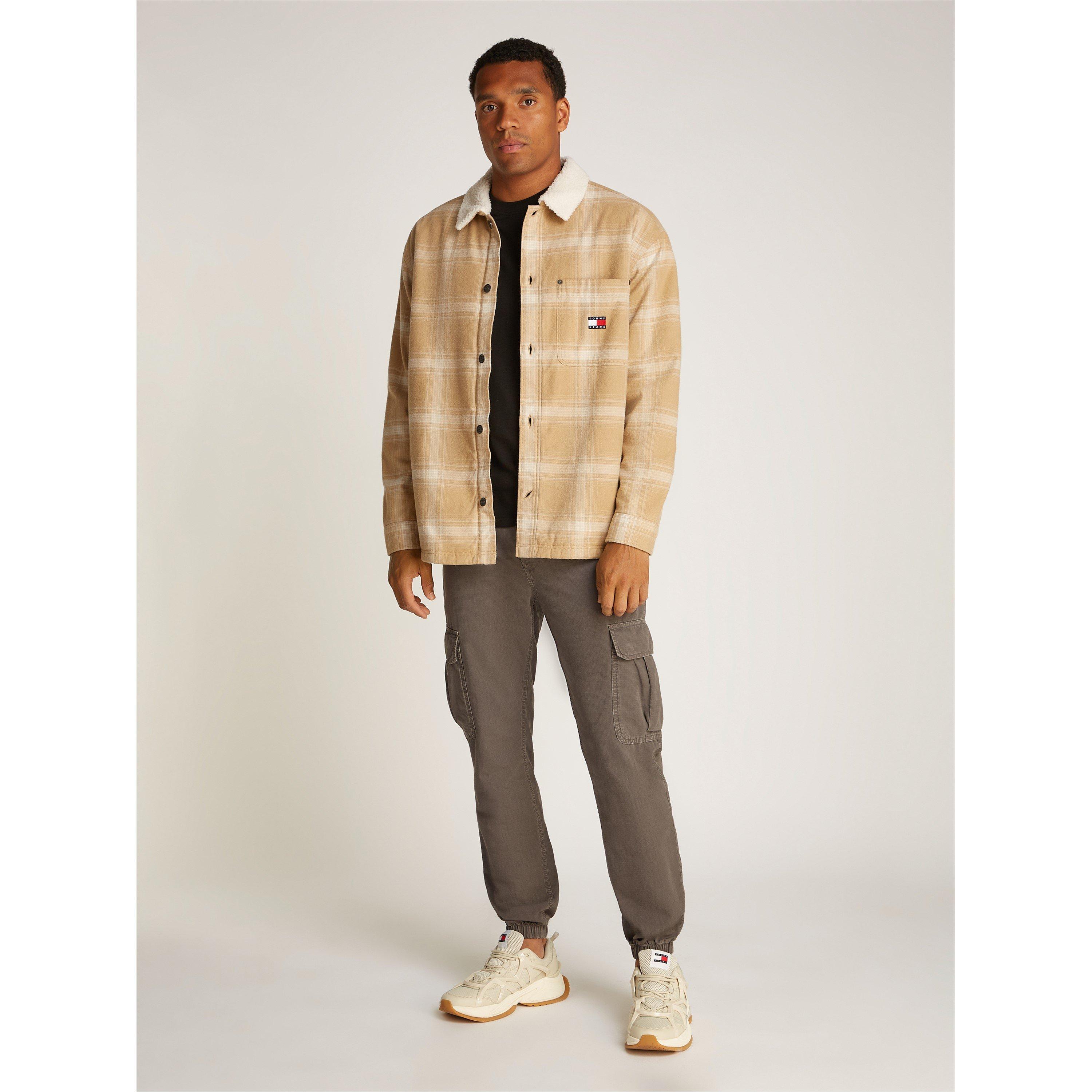 Relikt Tan - Tommy Jeans - Men's Check Teddy Overshirt - 7