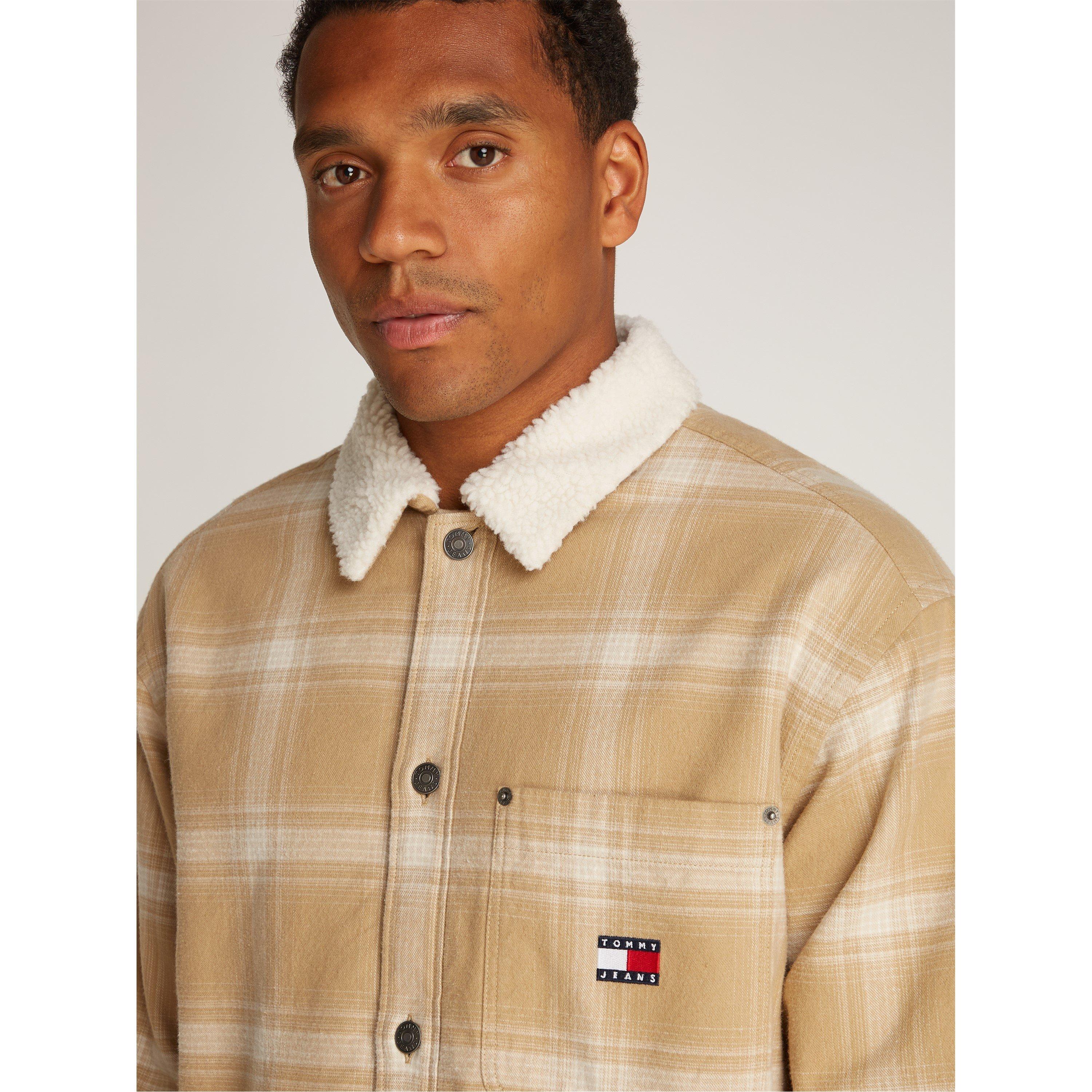 Relikt Tan - Tommy Jeans - Men's Check Teddy Overshirt - 8