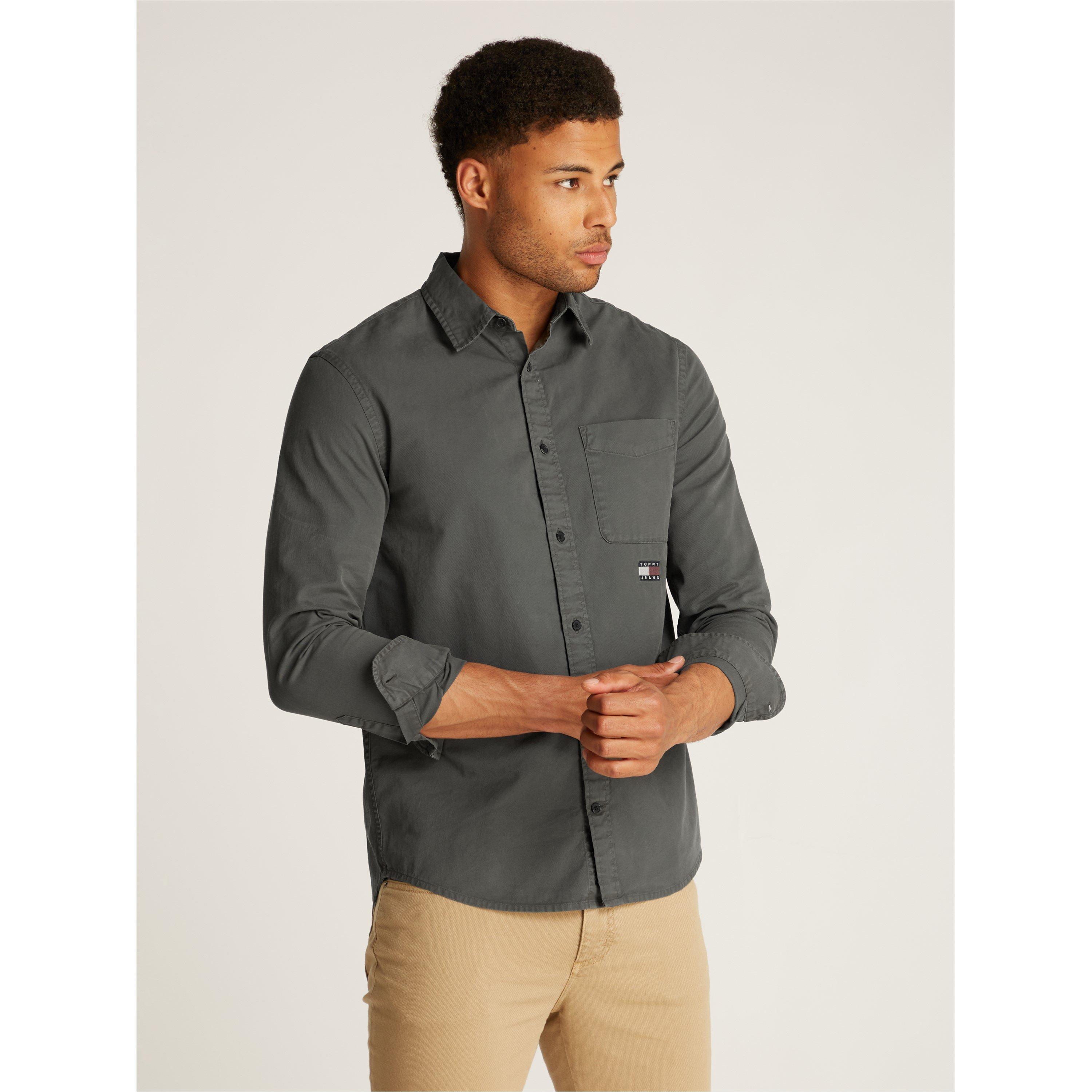 Washed Black - Tommy Jeans - Men's Washed Twill Overshirt - 3