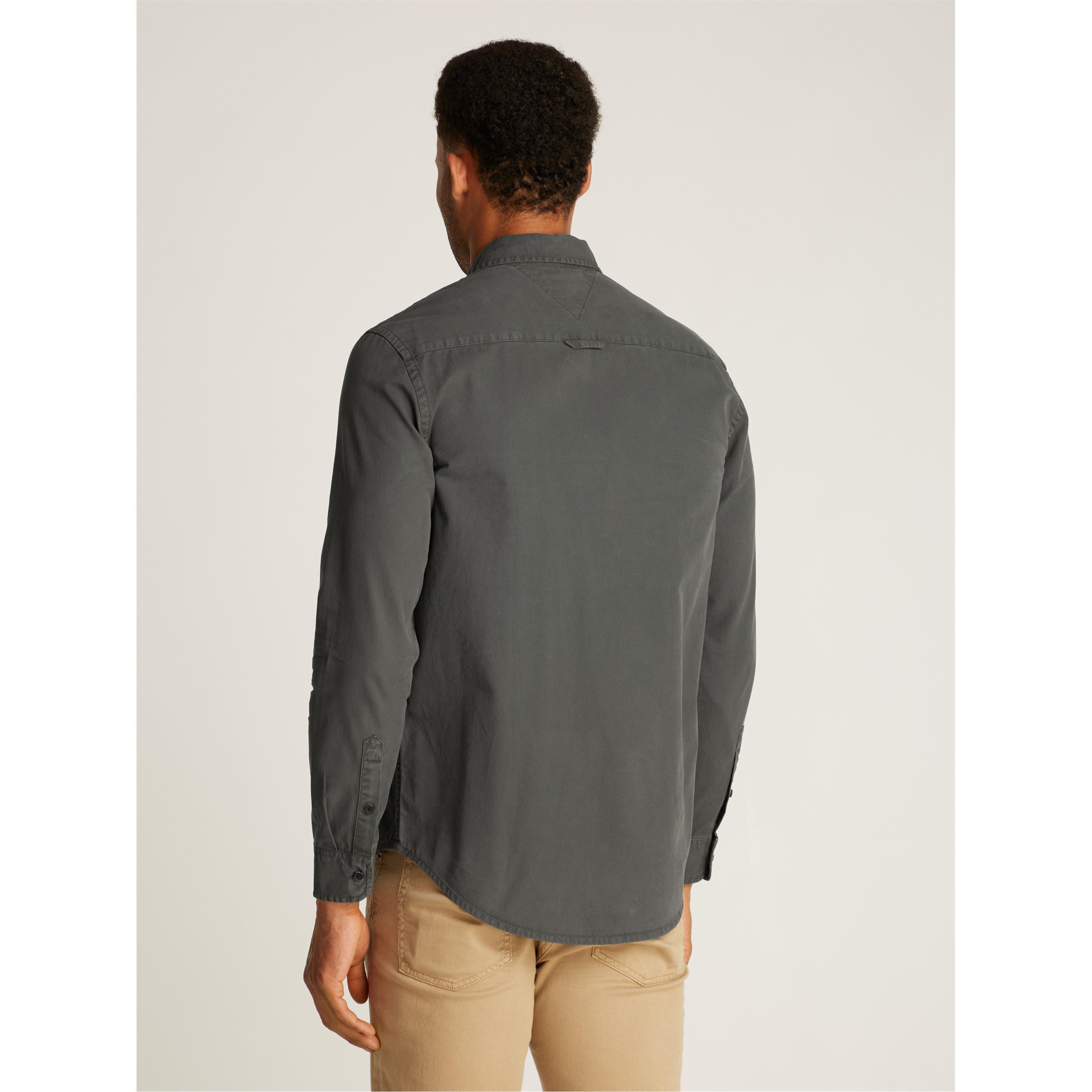 Washed Black - Tommy Jeans - Men's Washed Twill Overshirt - 4