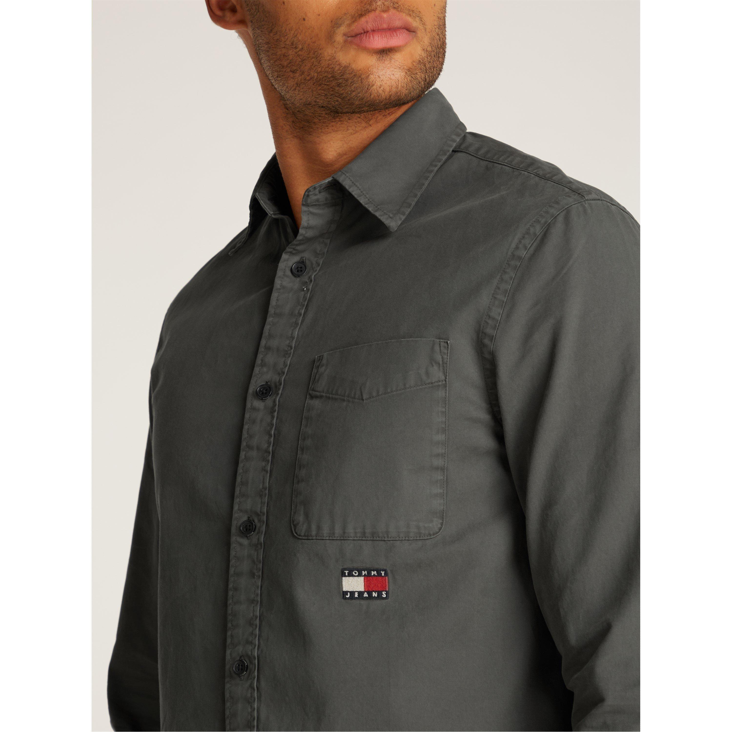 Washed Black - Tommy Jeans - Men's Washed Twill Overshirt - 5