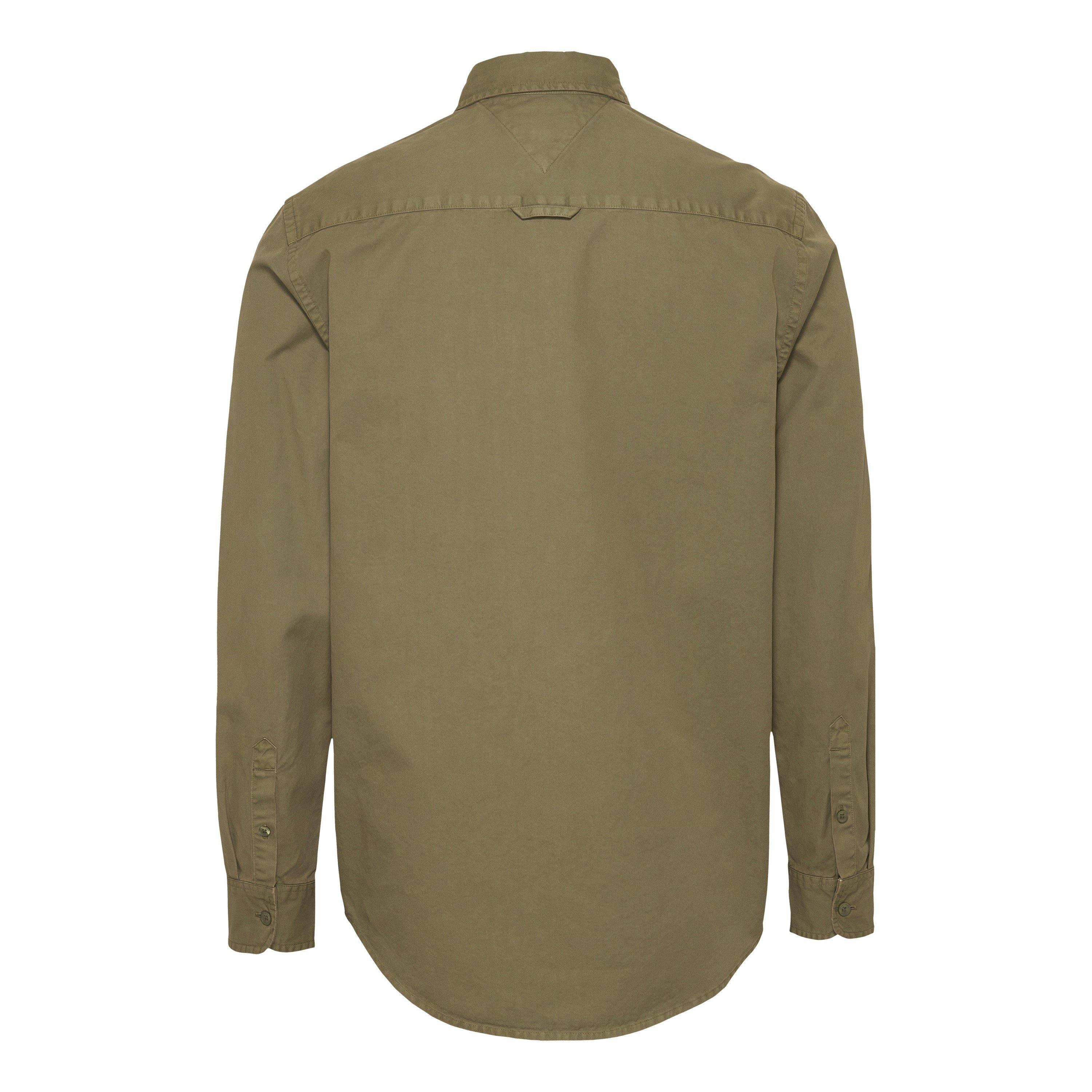 Fatigue Green - Tommy Jeans - Men's Regular Washed Twill Overshirt - 2