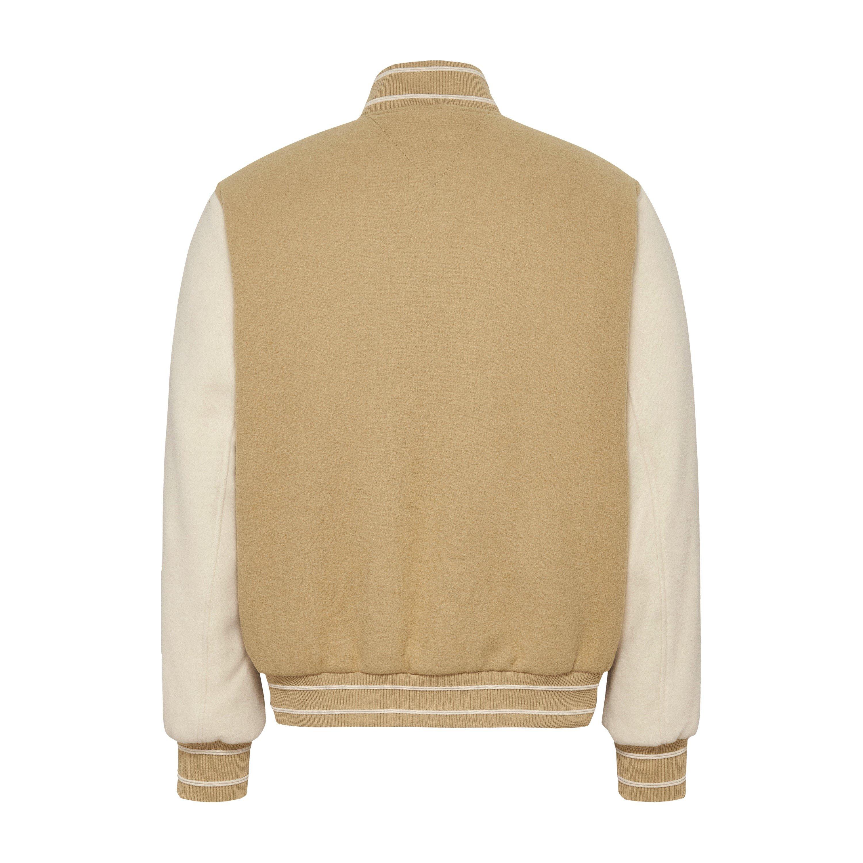 Tan Reliquia - Tommy Jeans - Men's Wool Blend Varsity Jacket - 2