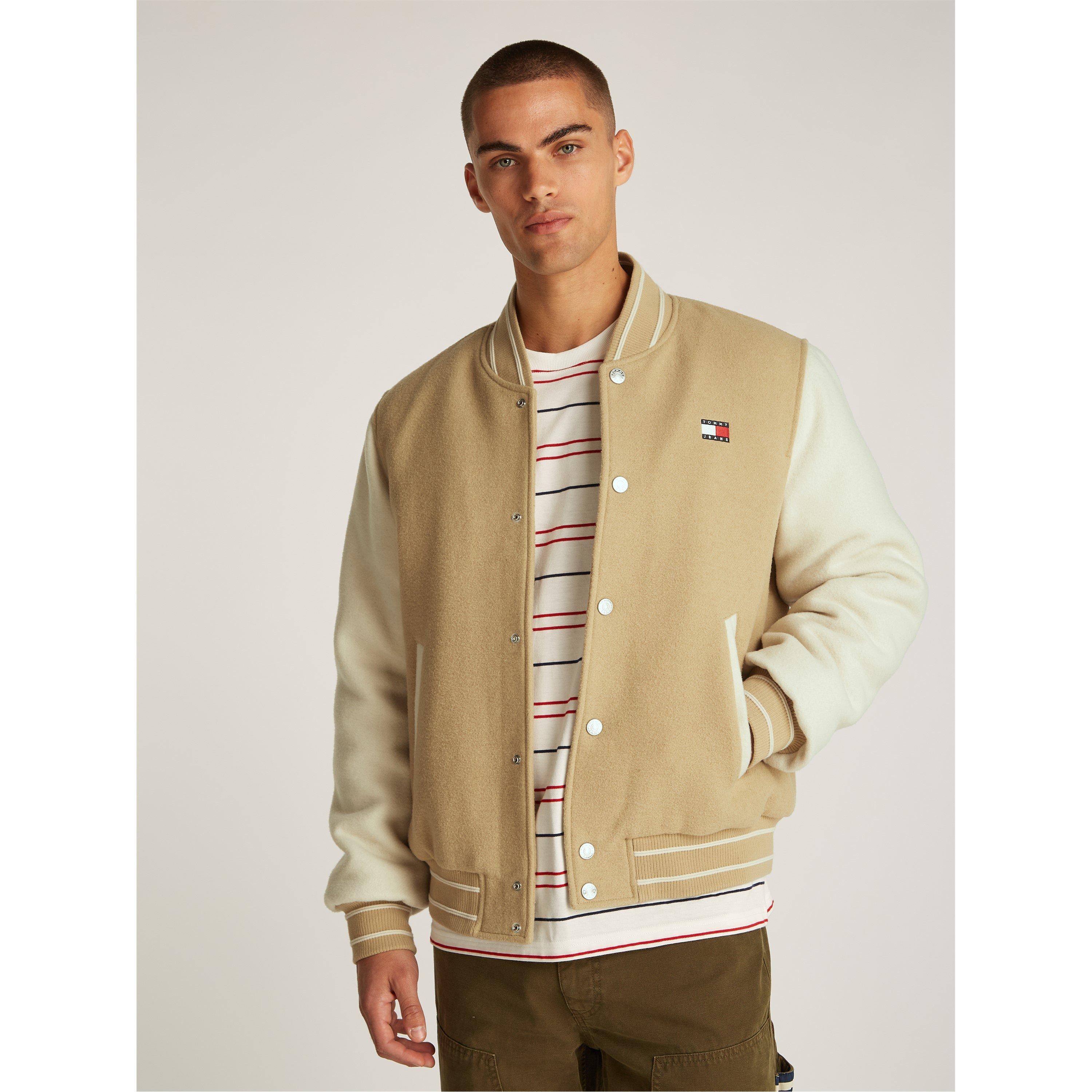 Tan Reliquia - Tommy Jeans - Men's Wool Blend Varsity Jacket - 3