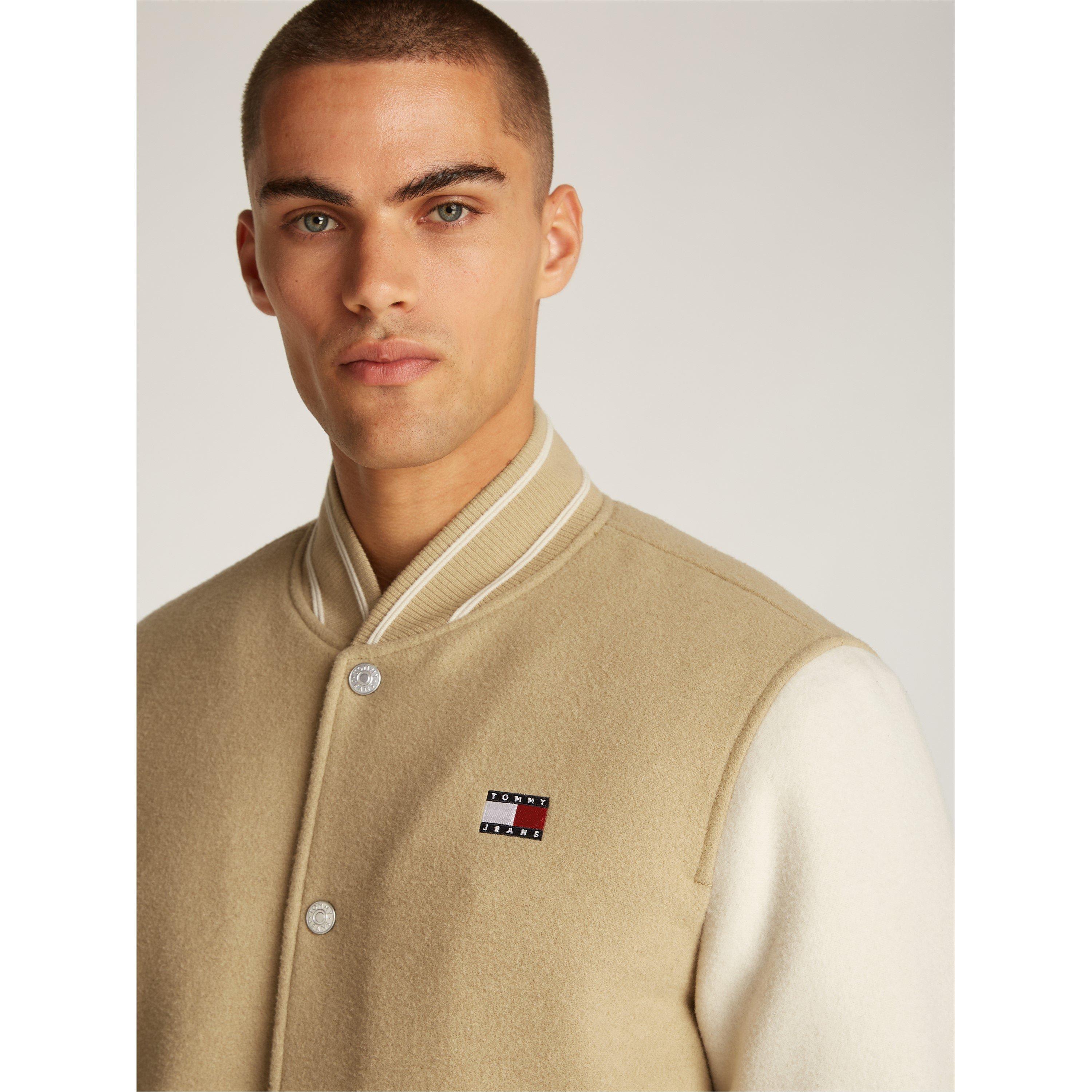 Tan Reliquia - Tommy Jeans - Men's Wool Blend Varsity Jacket - 5