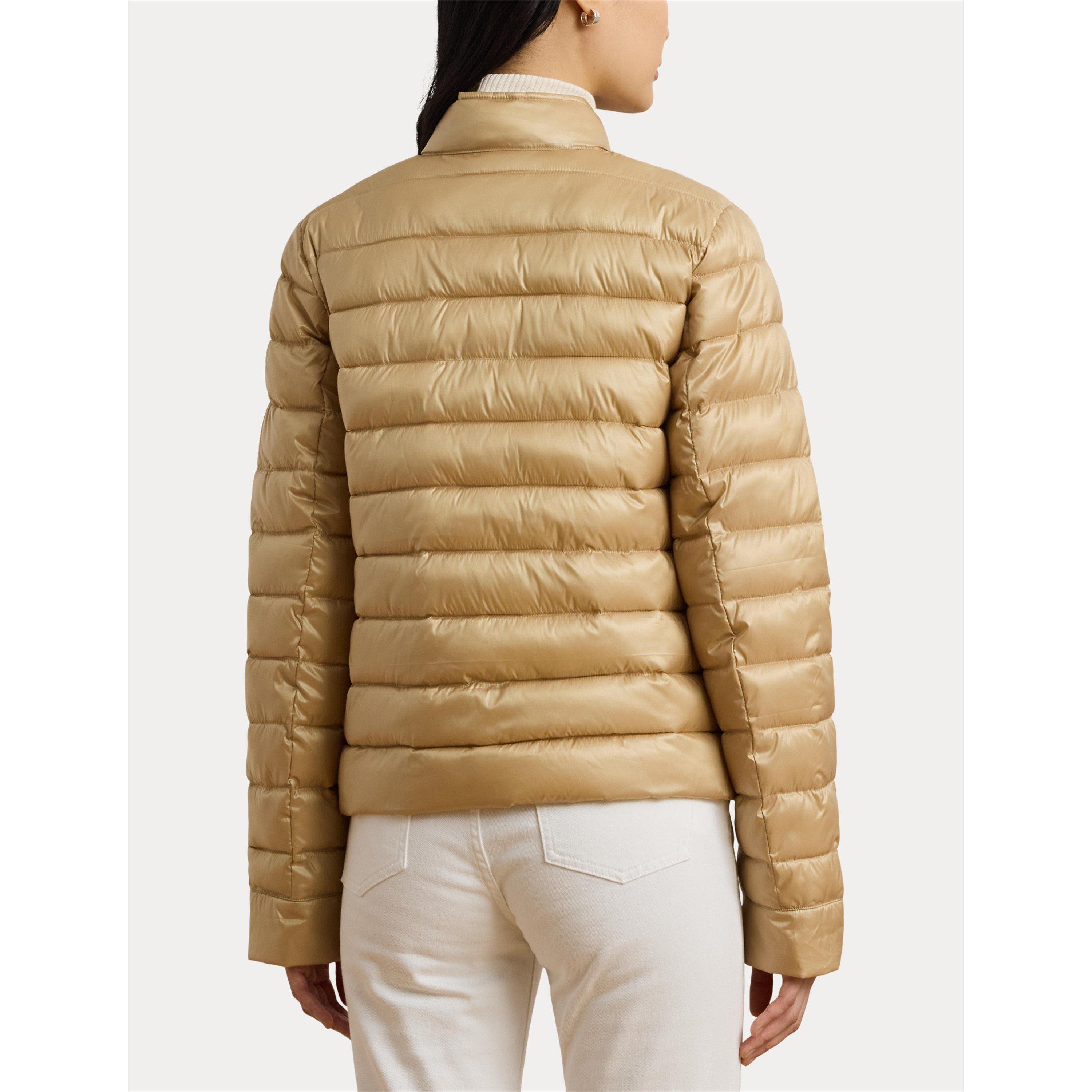 Sand Dune - Lauren by Ralph Lauren - Women's Metallic Quilted Duck Down Long Sleeve Short Puffer Jacket - 2
